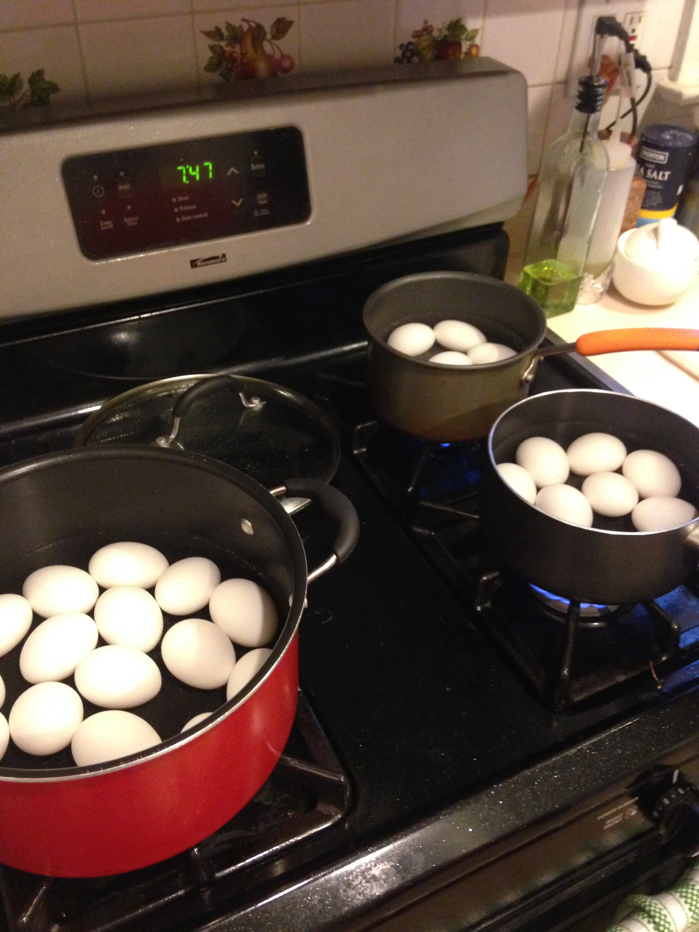 we discovered and tried many different ways of boiling eggs. 