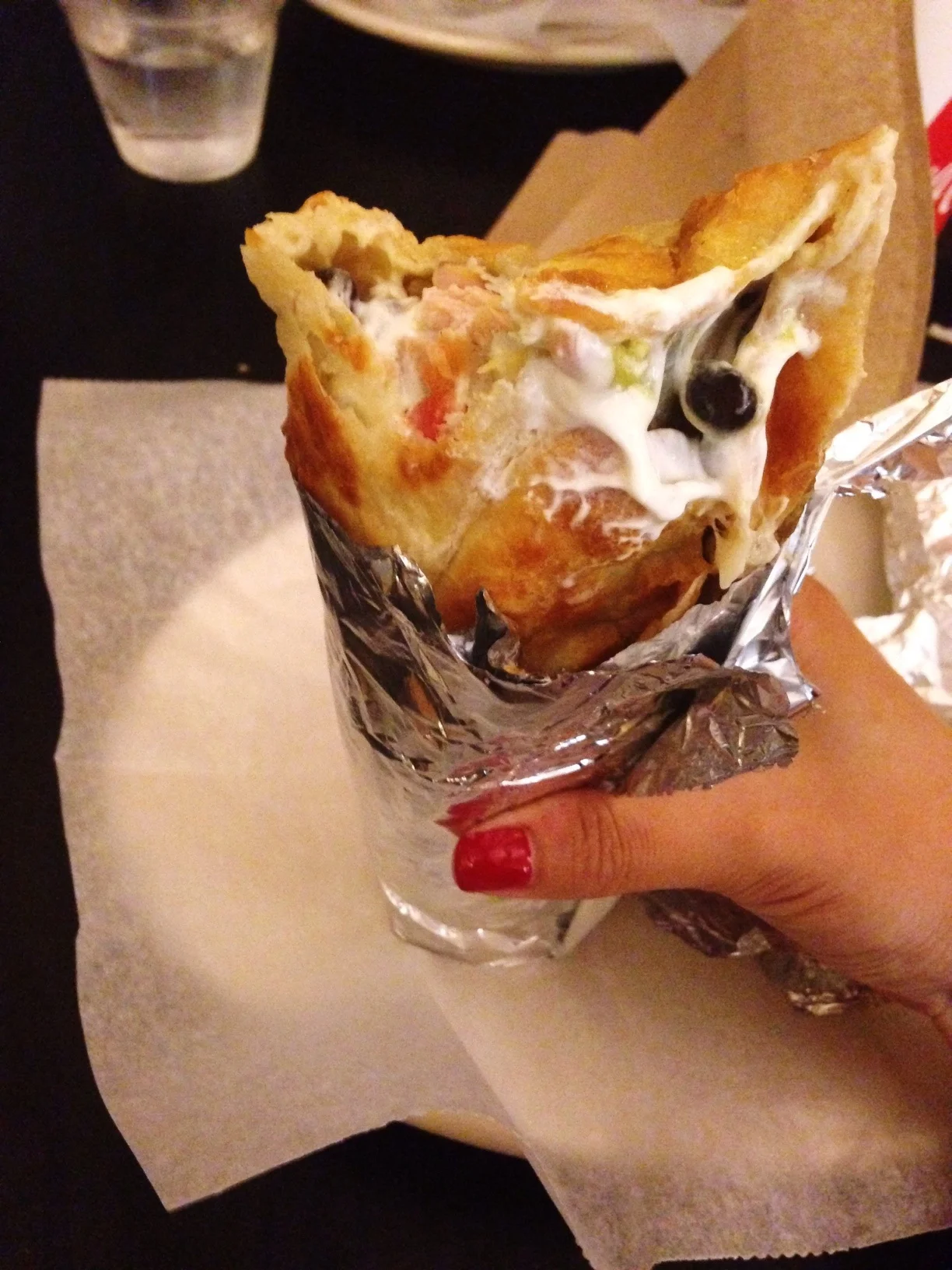 The picture does not do justice but this crispy, wonderful goodness is a chicken quesadilla from one of our favorite spots in Boston: Anna's Taqueria. 