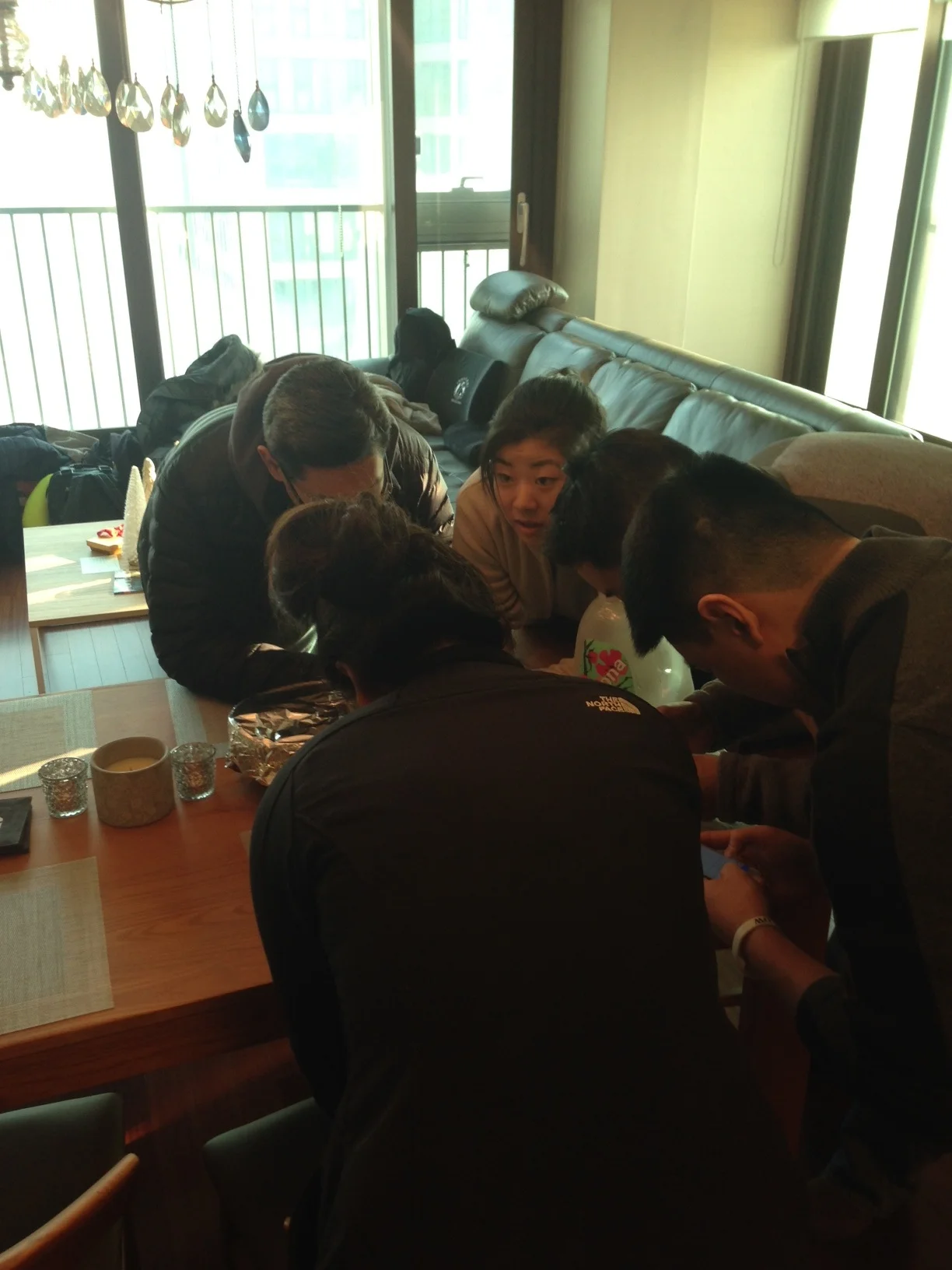All crowding over the wifi password