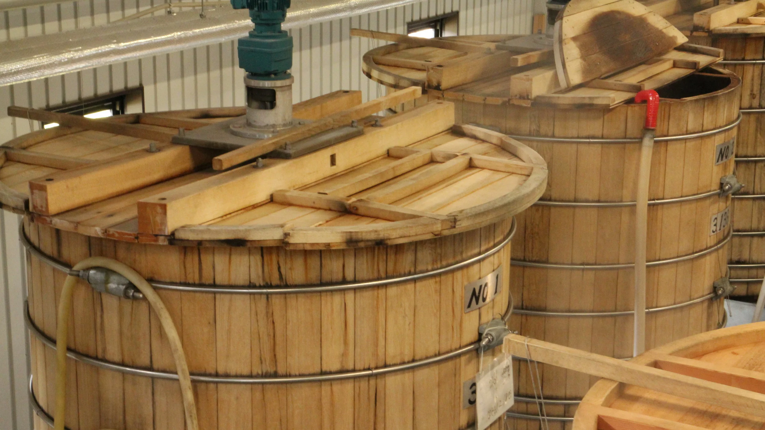 Wooden washbacks at the Chichibu Distillery, Japan.