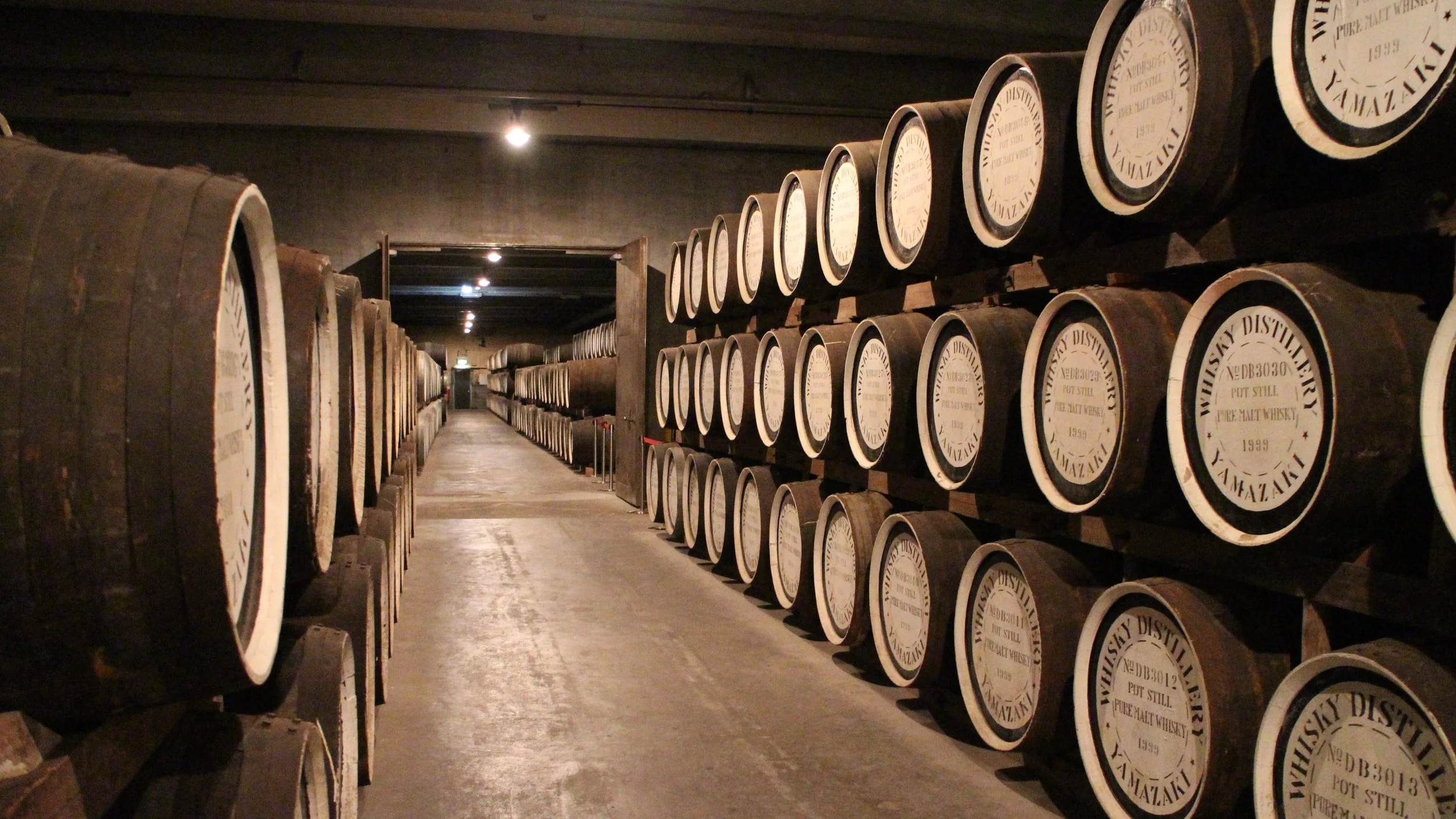 Traditional dunnage style warehouse at the Yamazaki Distillery, Japan.