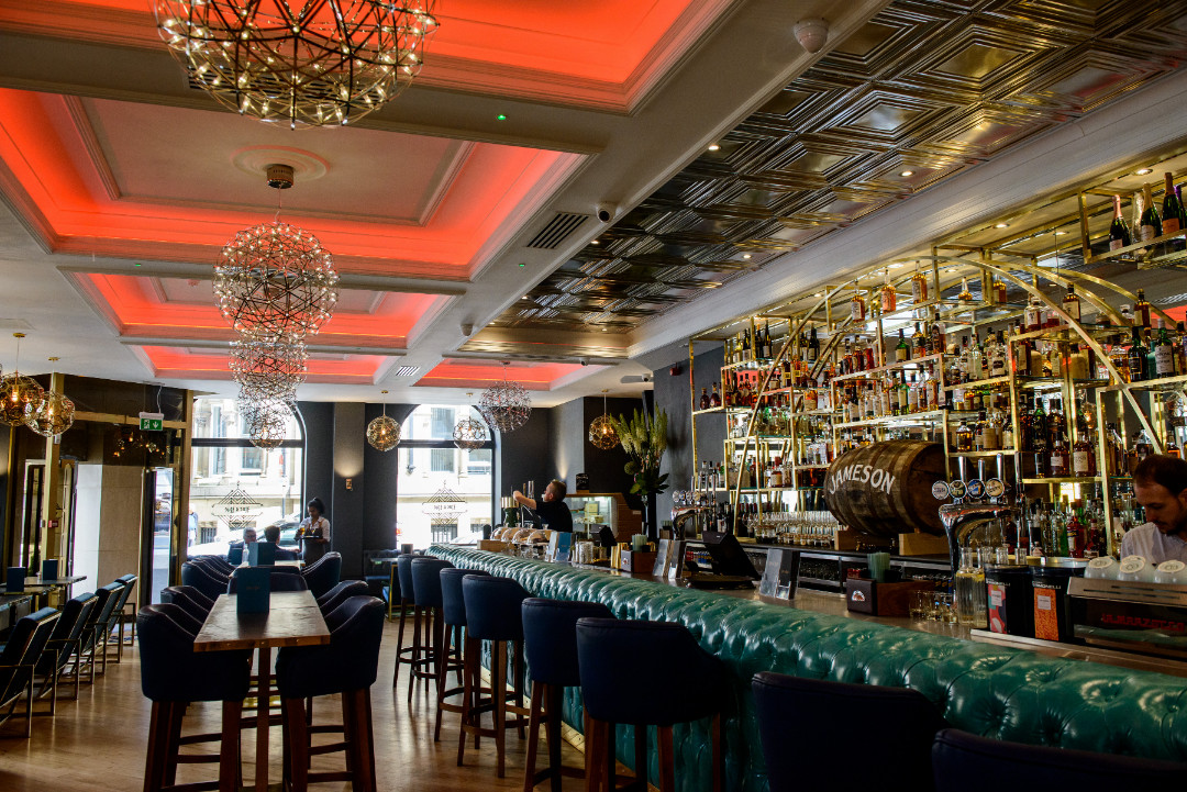 Roc and Rye bar - bespoke ceiling coffers