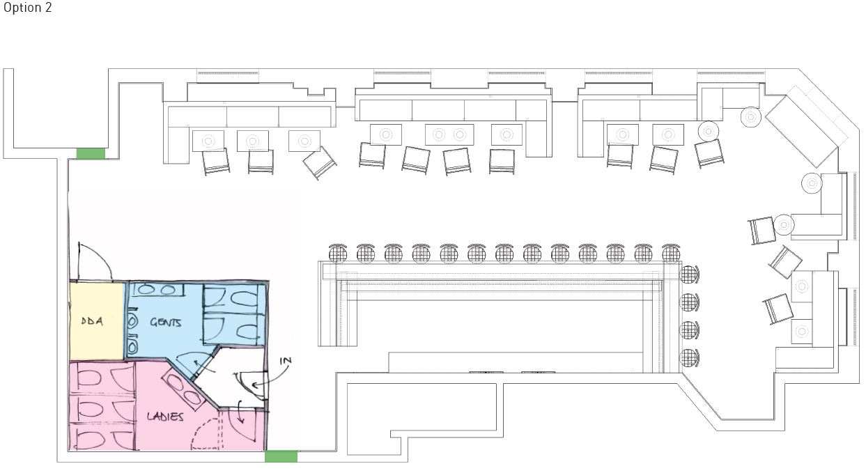 Roc & Rye - interior design development drawing