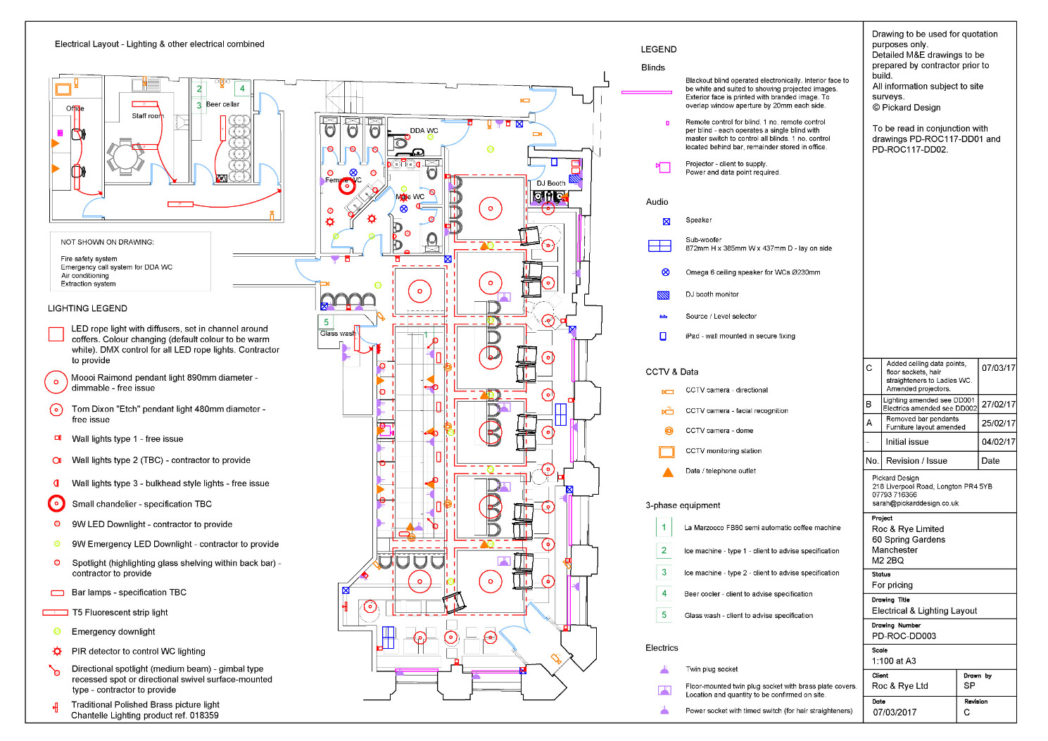 Roc & Rye lighting and electrical layout