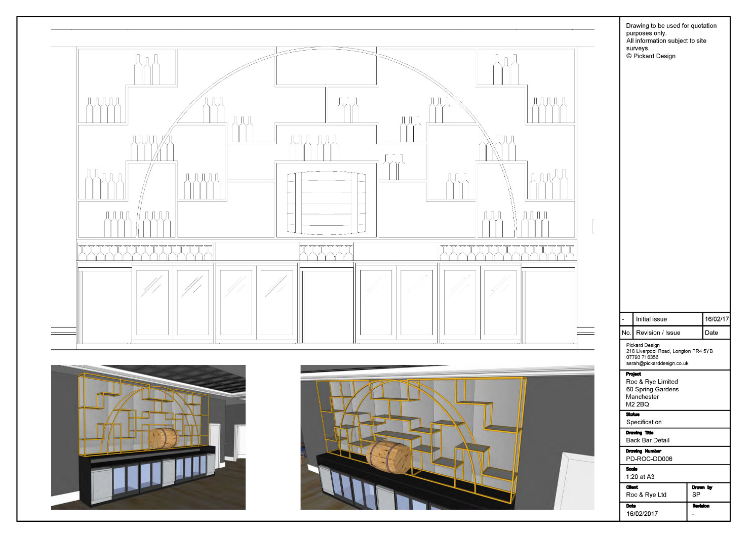 Roc & Rye back bar design detail