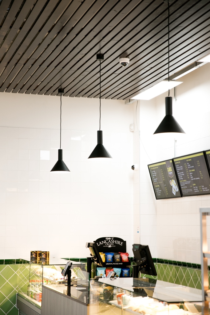 Carrs Pasties - lighting and ceiling design
