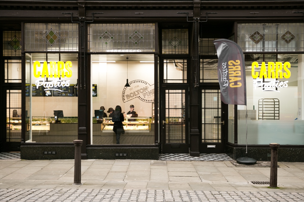 Carrs Pasties - old meets new with a sleek, welcoming design for a listed shopfront