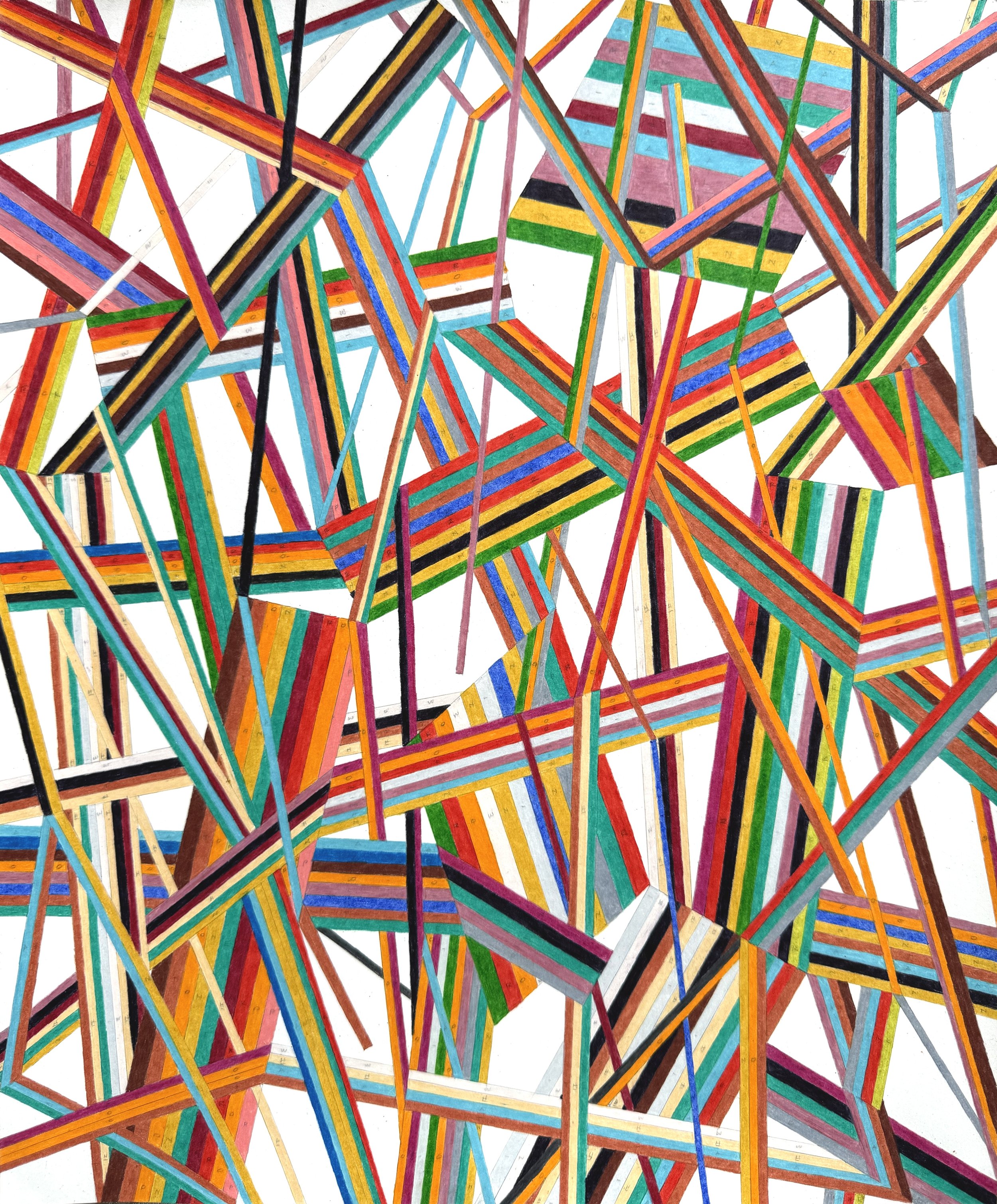  Part of a Lexicon; Graphite and Colored Pencil on Paper; 17” x 14” 