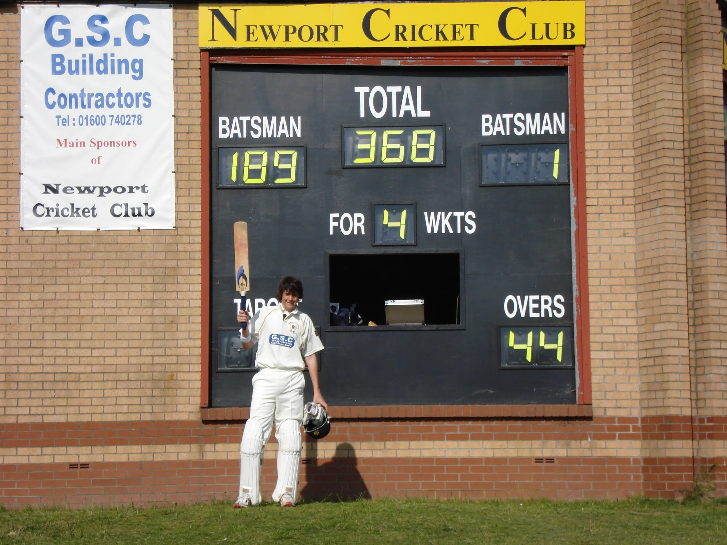 15 year old me celebrating scoring my first 100.