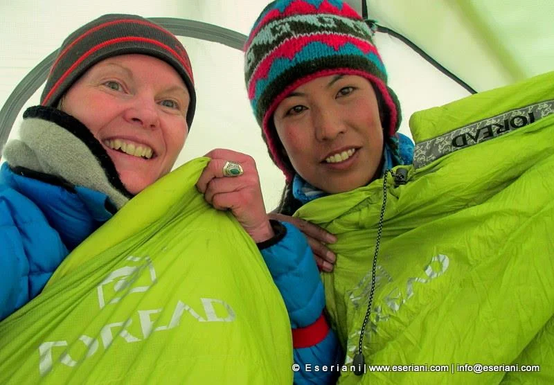 caroline and yangjee sherpa on manaslu