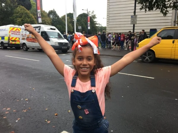 sarah and peter's lovely daughter evony, sporting her spotty bigmoose bow!