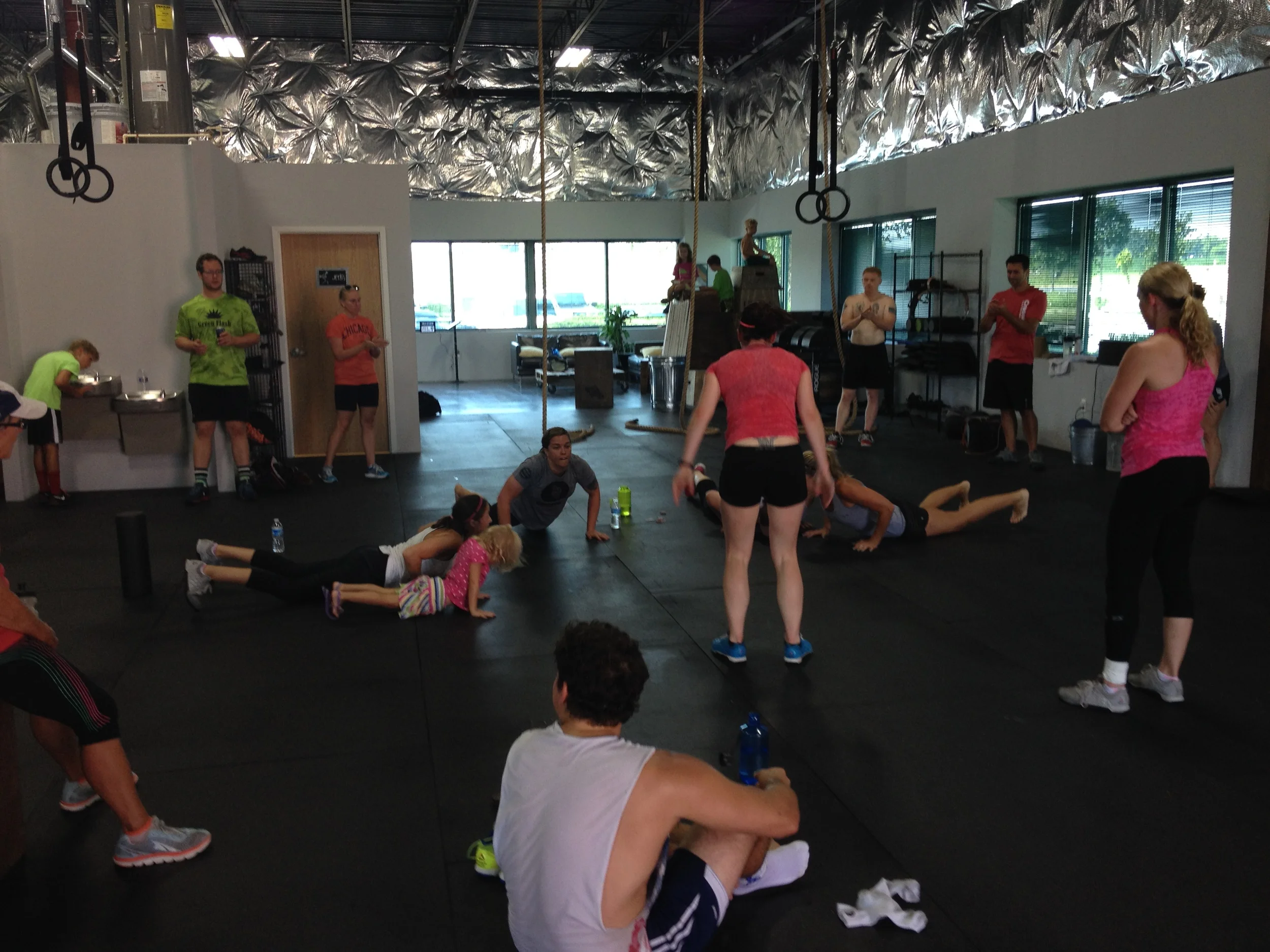 This is what we love most about our community! One person had burpees left, so everyone joined her to make it more fun! You guys are awesome!