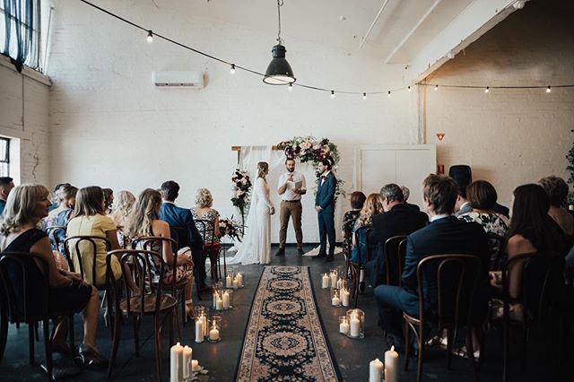 W A R E H O U S E W E D D I N G // Adrian + Olivia โค๏ธ Venue: @gatherandtailor / Furniture: @peppersprouthire / Event & Catering: @potandpanmelbourne / Photography: @georgiaverrells / Floristry: @littleladyblooms