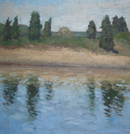   South River Glittering  12 x 12 oil on linen  sold 