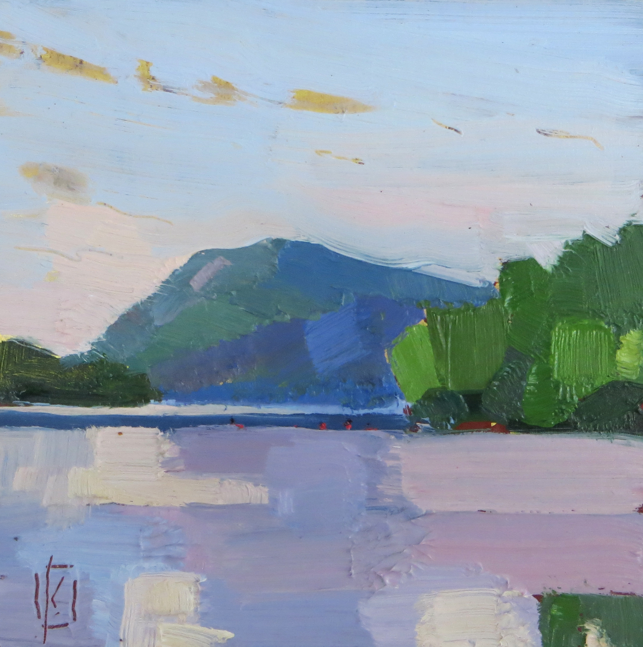 Summerlight 5 x 5 oil and gold on wood panel sold