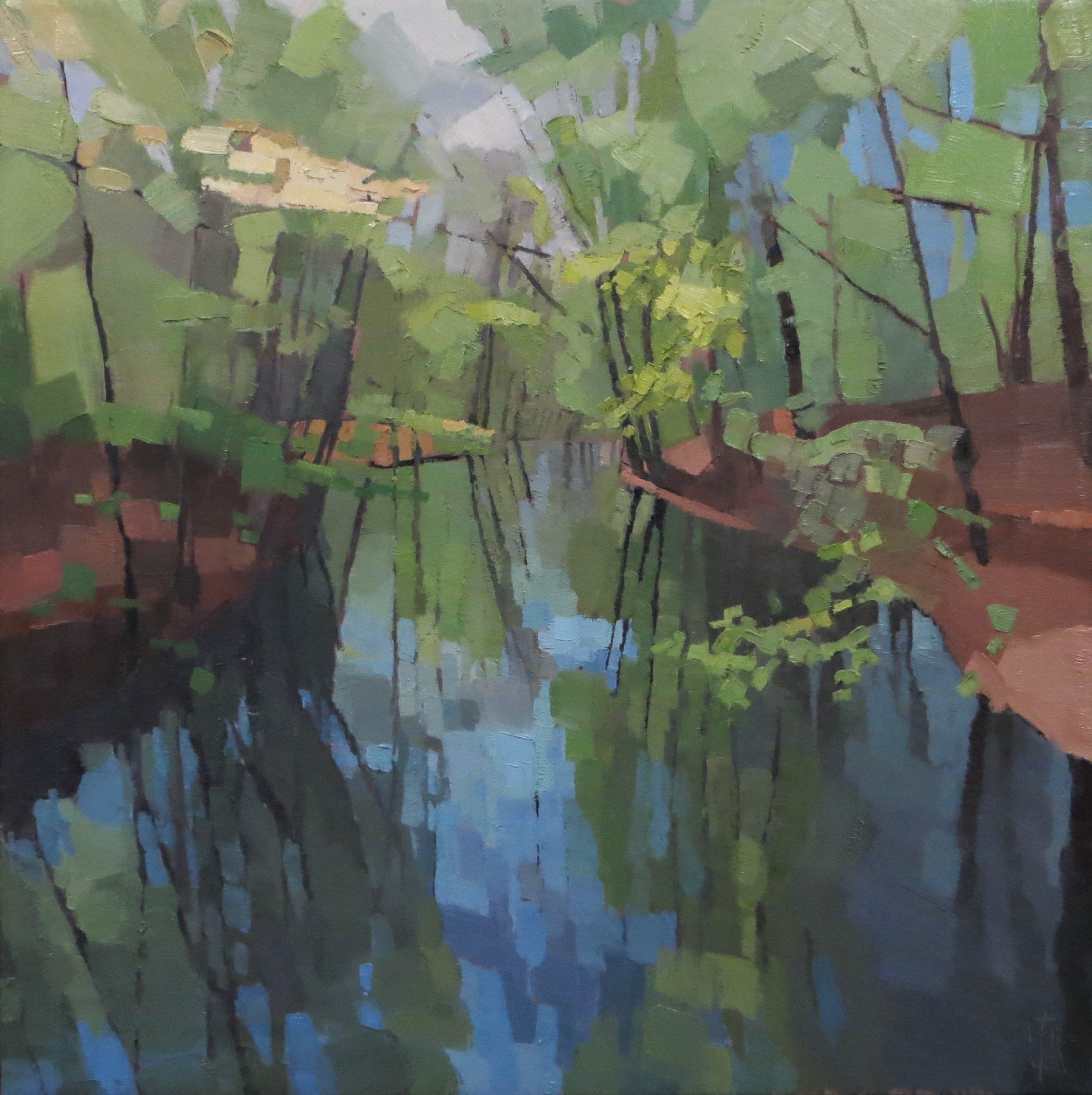 Emerald Cut River 24 x 24 oil on linen sold