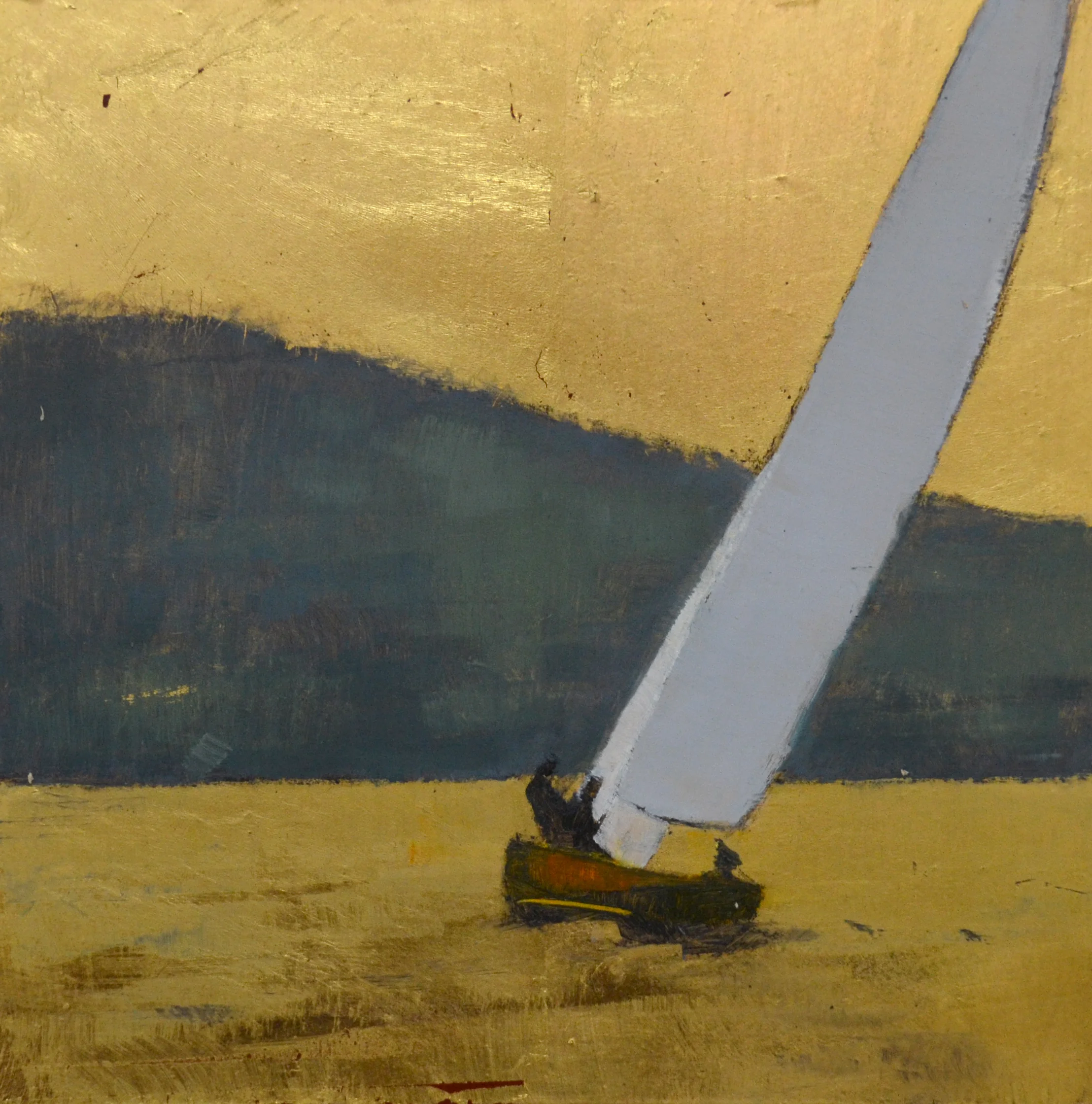 In Deep 6 x 6 oil on gold leaf panel sold