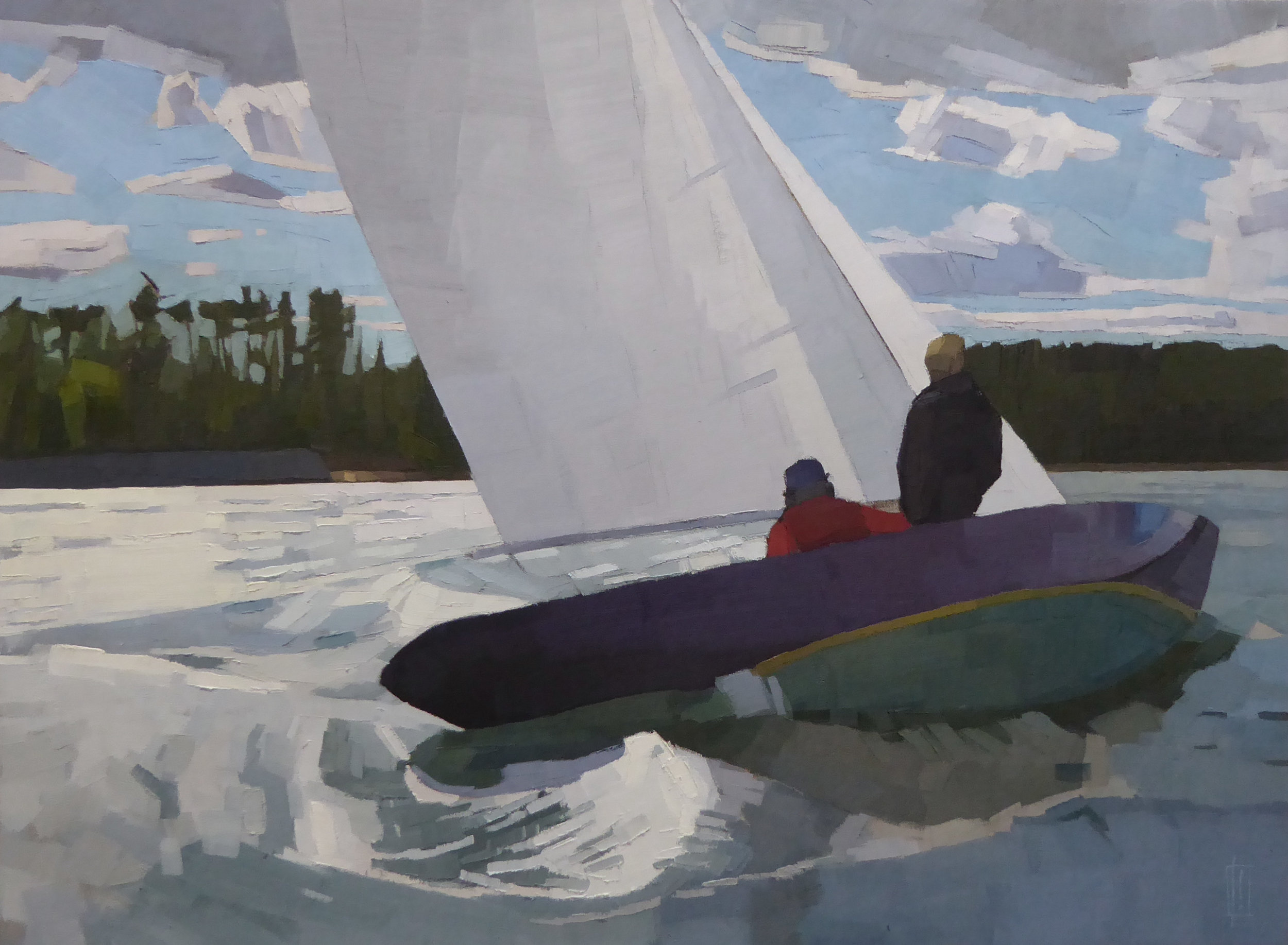  Late Summer Sail  30 x 40 oil on linen  sold   Islesford Artists    