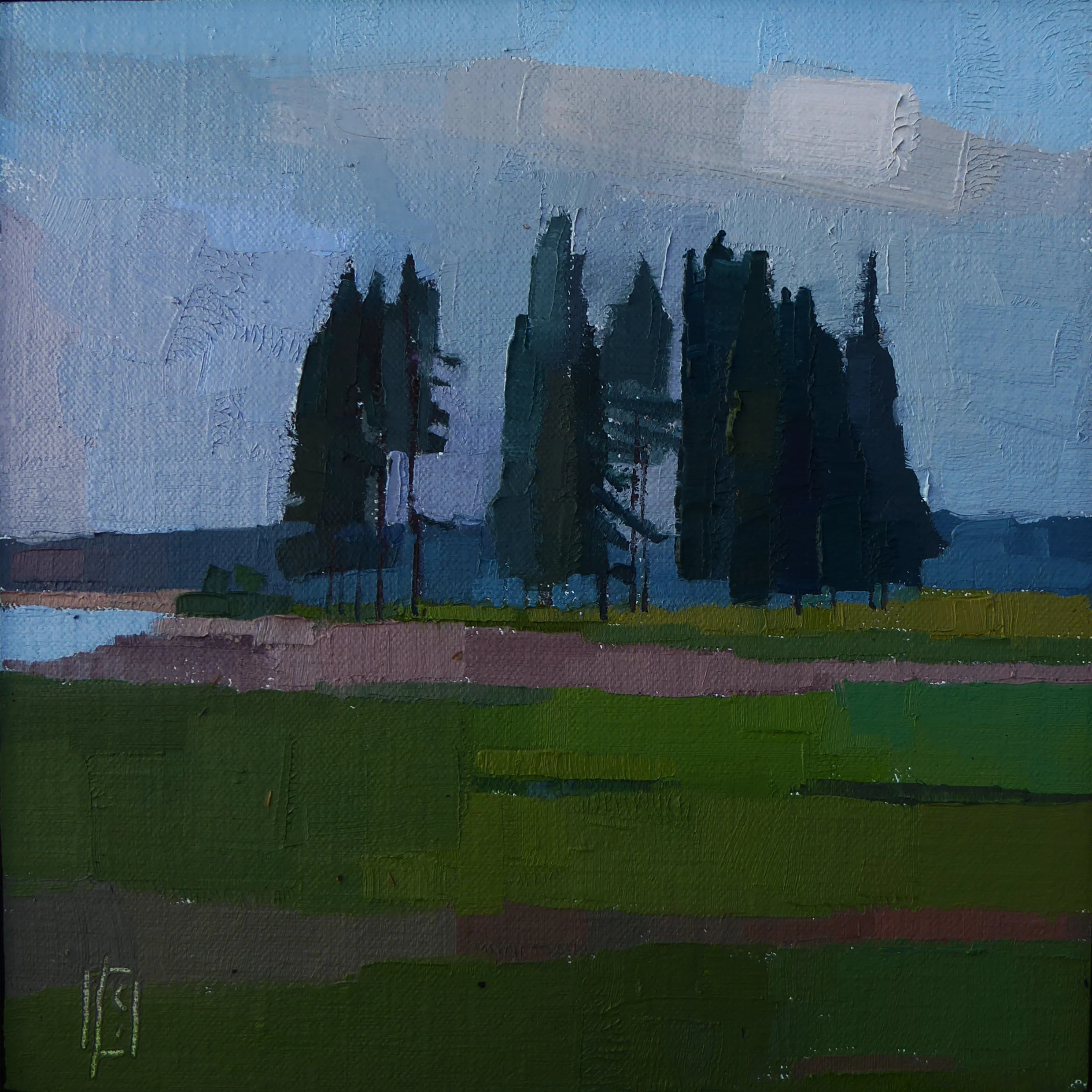 Bigwigs Study 6 x 6 oil on linen panel Islesford Artists