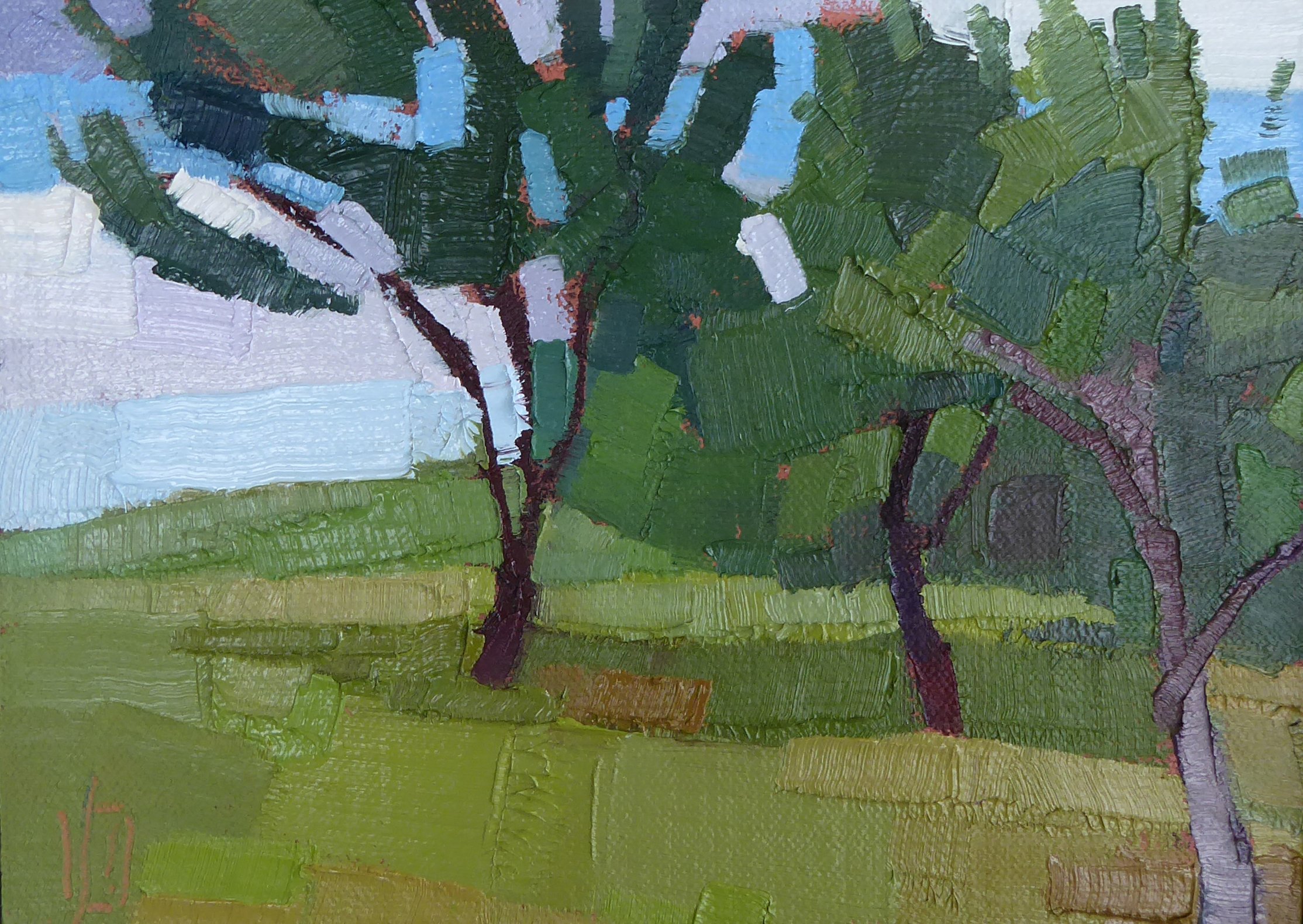   On A Hill  6 x 8 oil on linen   Islesford Artists   