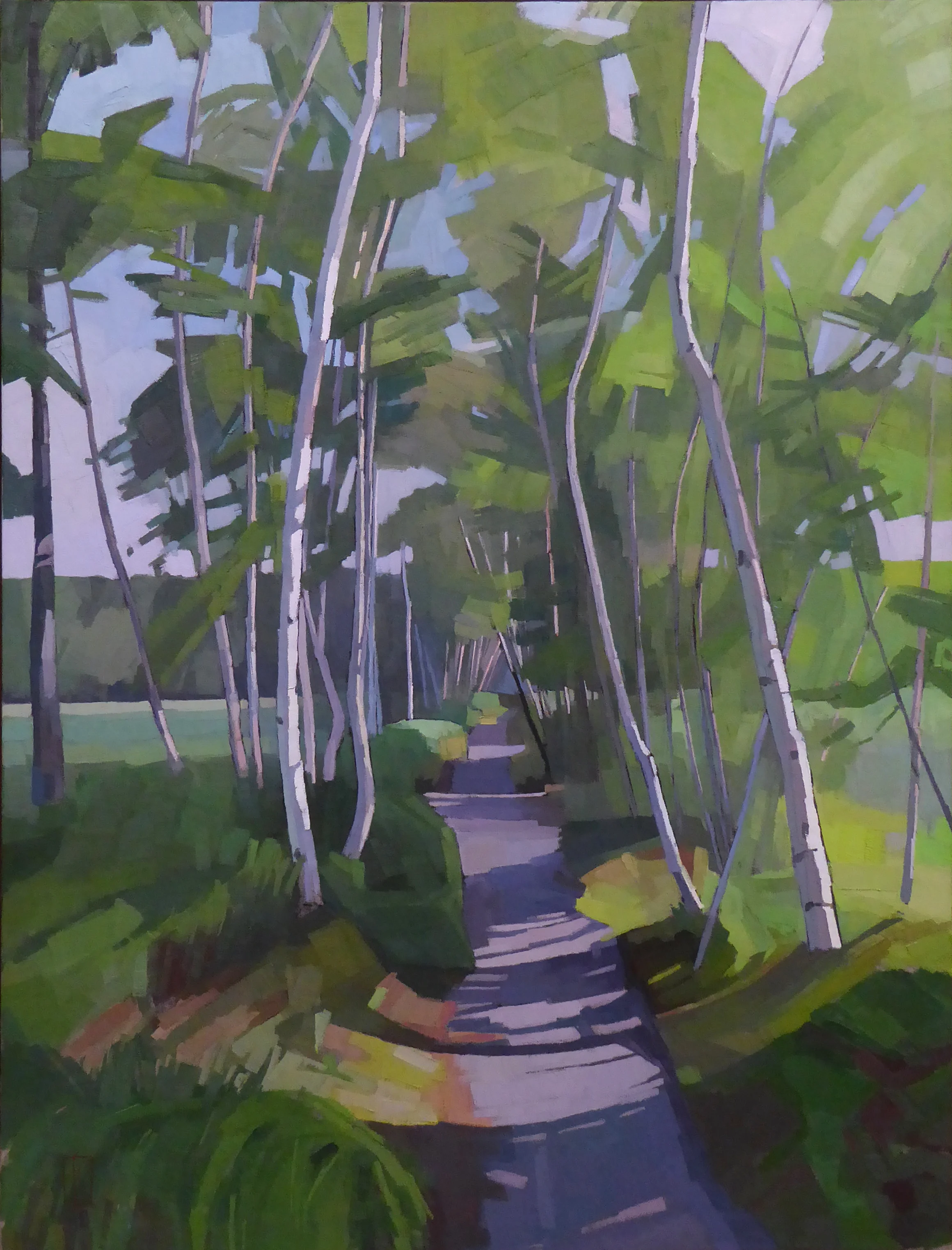 Path in the Sun 30 x 40 oil on linen Islesford Artists Gallery