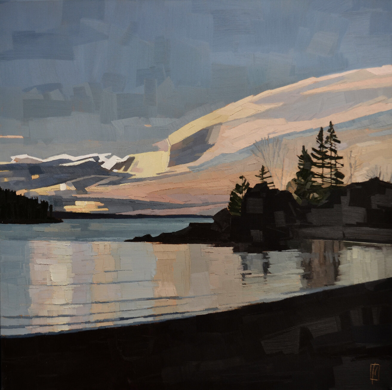   Sky Paints the Water  30 x 30 oil on linen  sold  NW Barrett Gallery  