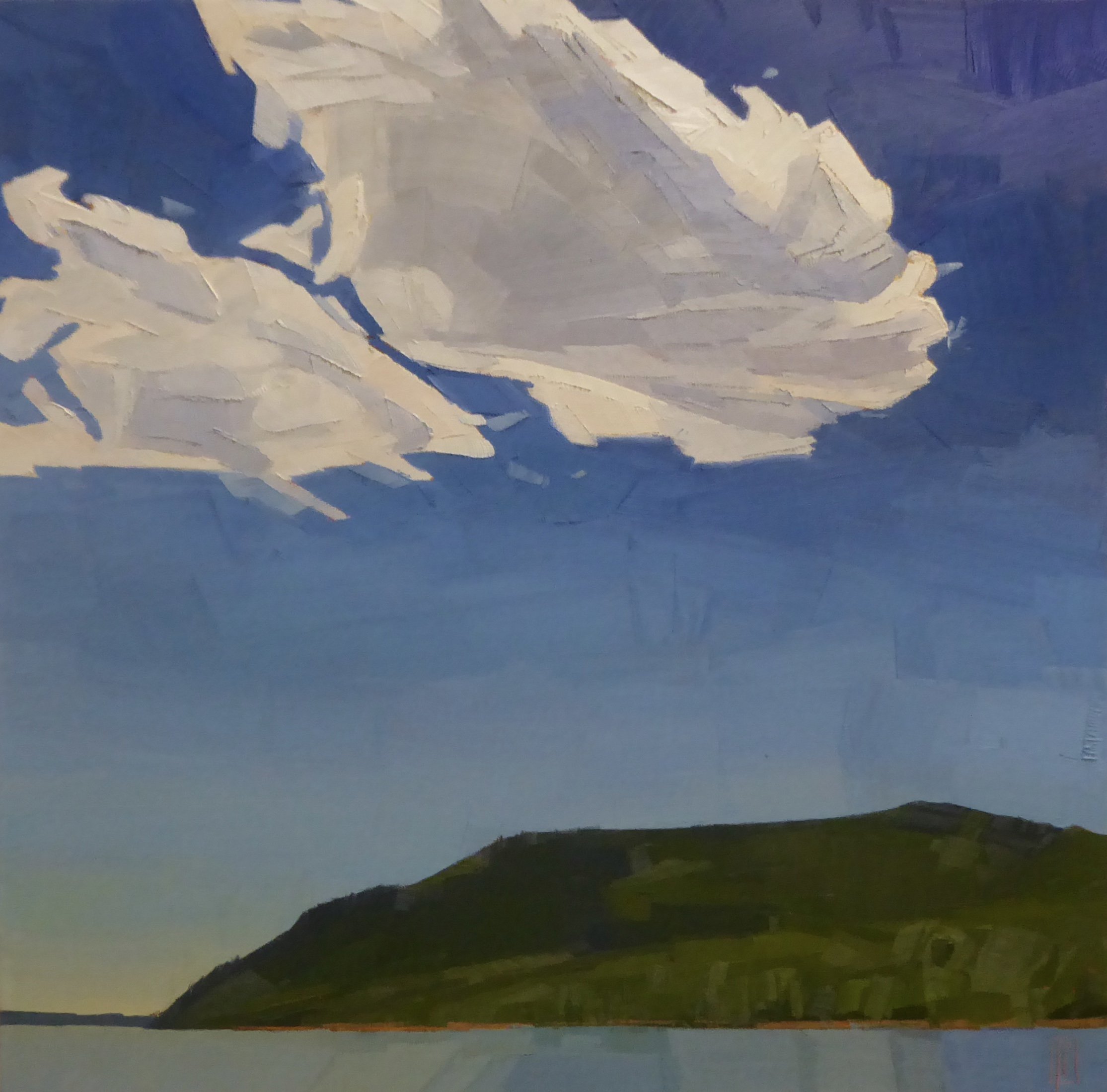   Two Clouds and Mountain  18 x 18 oil on linen   Alpers Fine Art  Rockport, MA 