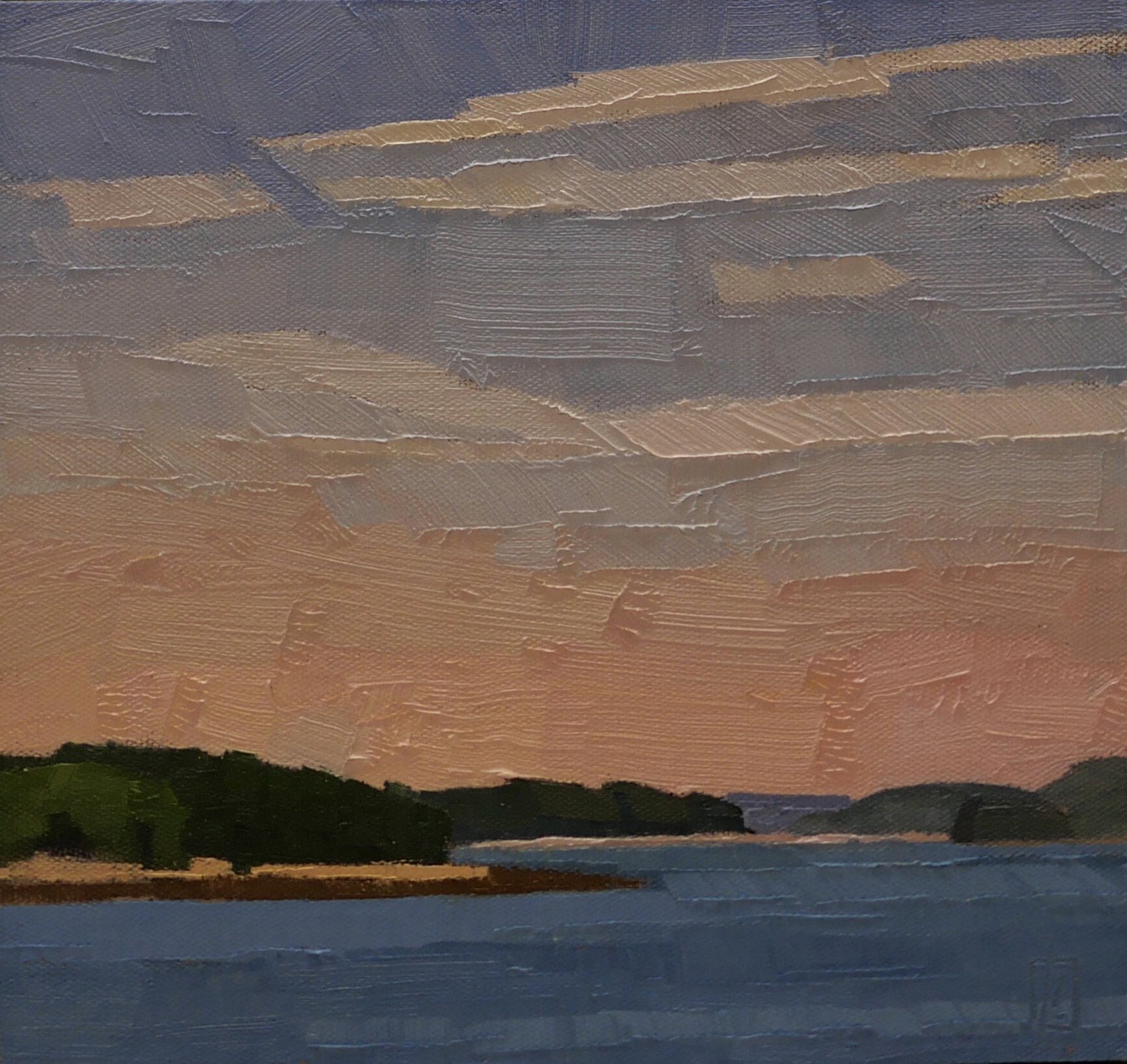   Rosy Skies  10 x 10 oil on linen panel  Collection the Artist 