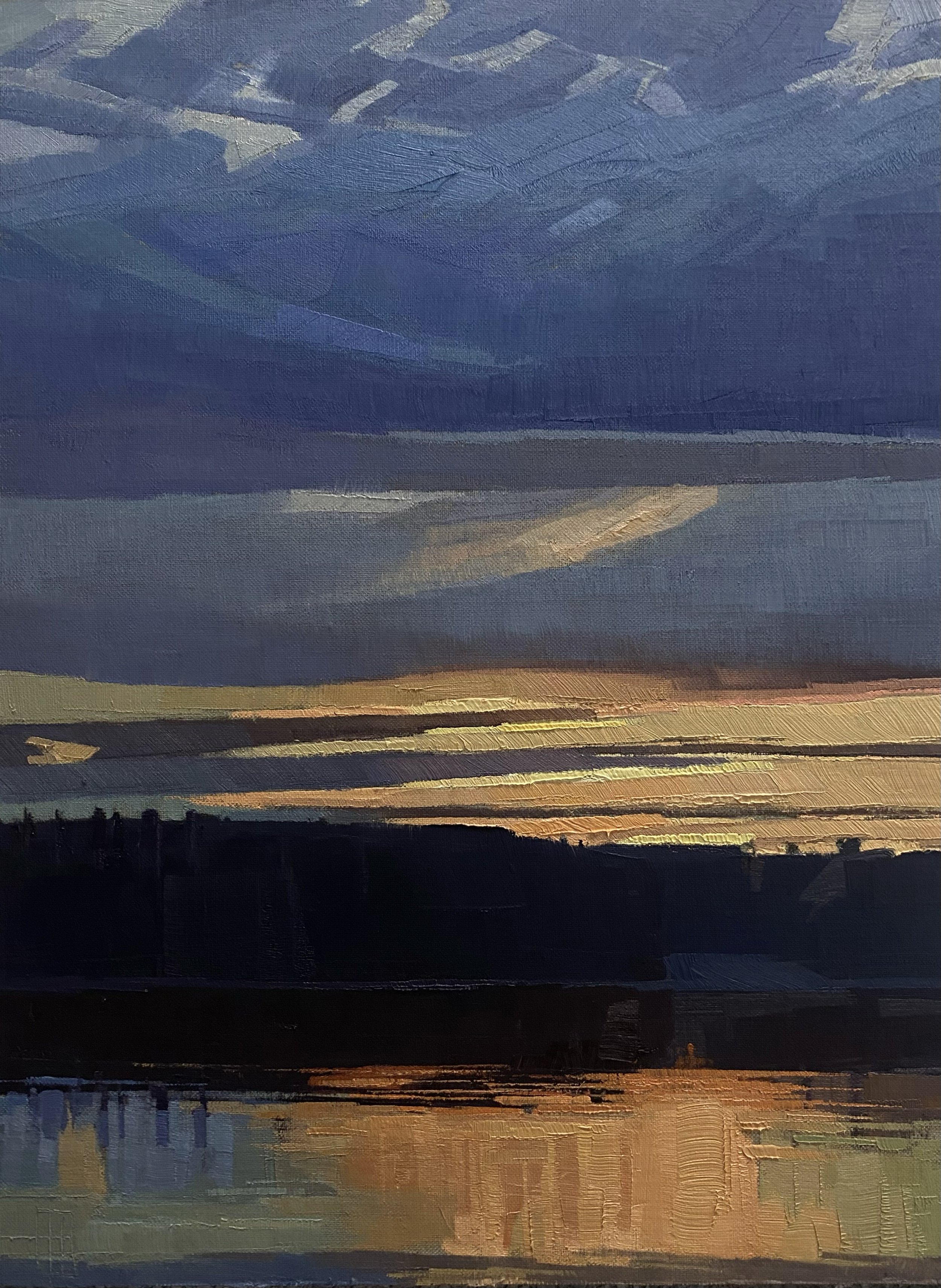Warm Night 16 × 12 oil, gold on cradled wood panel Alpers Fine Art