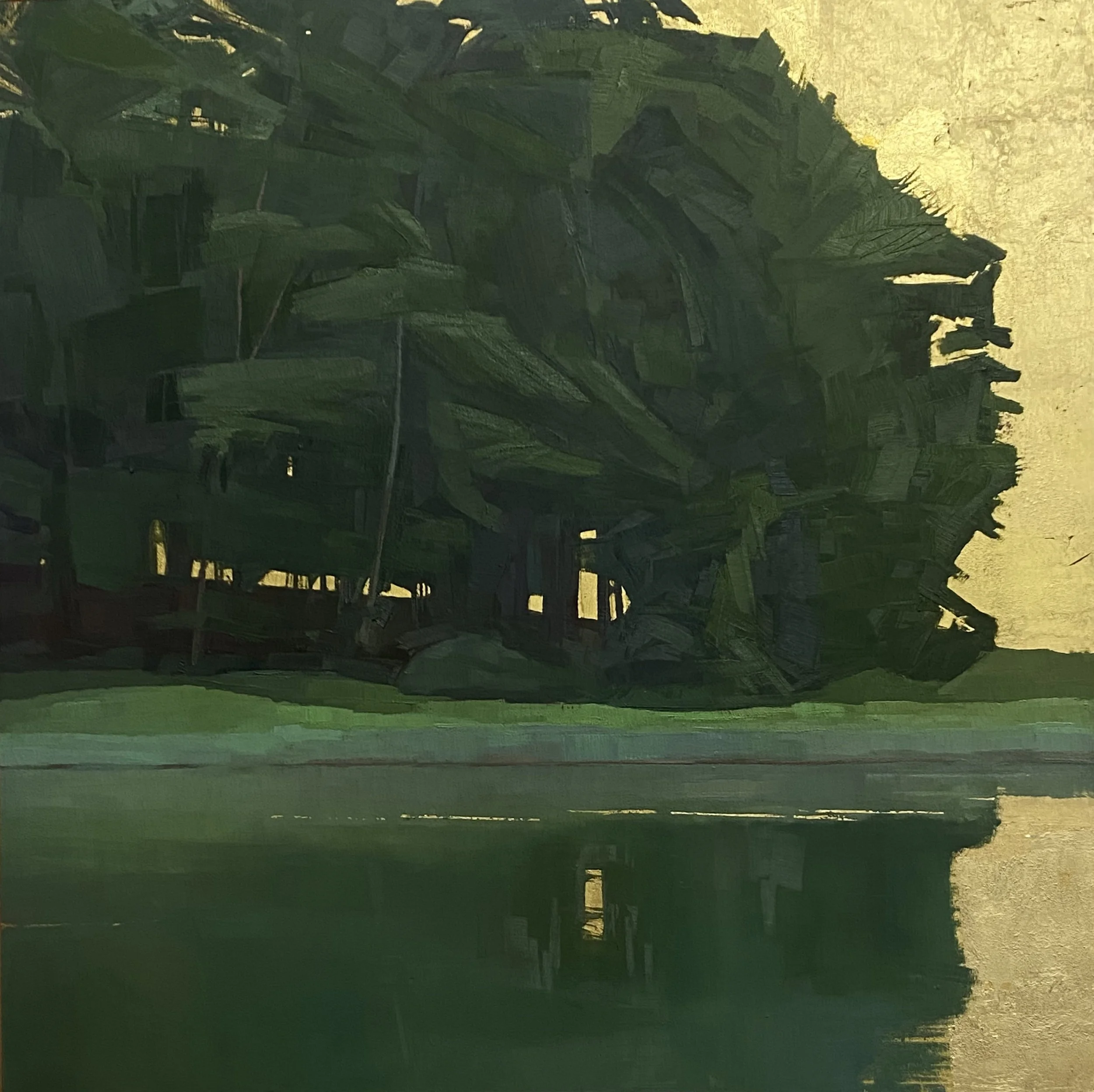   By the Shore  24 × 24 ol, 24k gold on cradled wood panel 