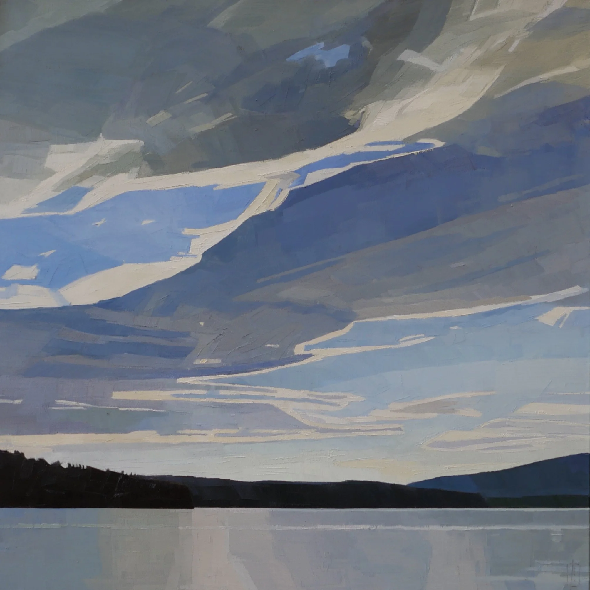   Swooping Cloud  30 × 30 oil on cradled wood panel  Alpers Fine Art  