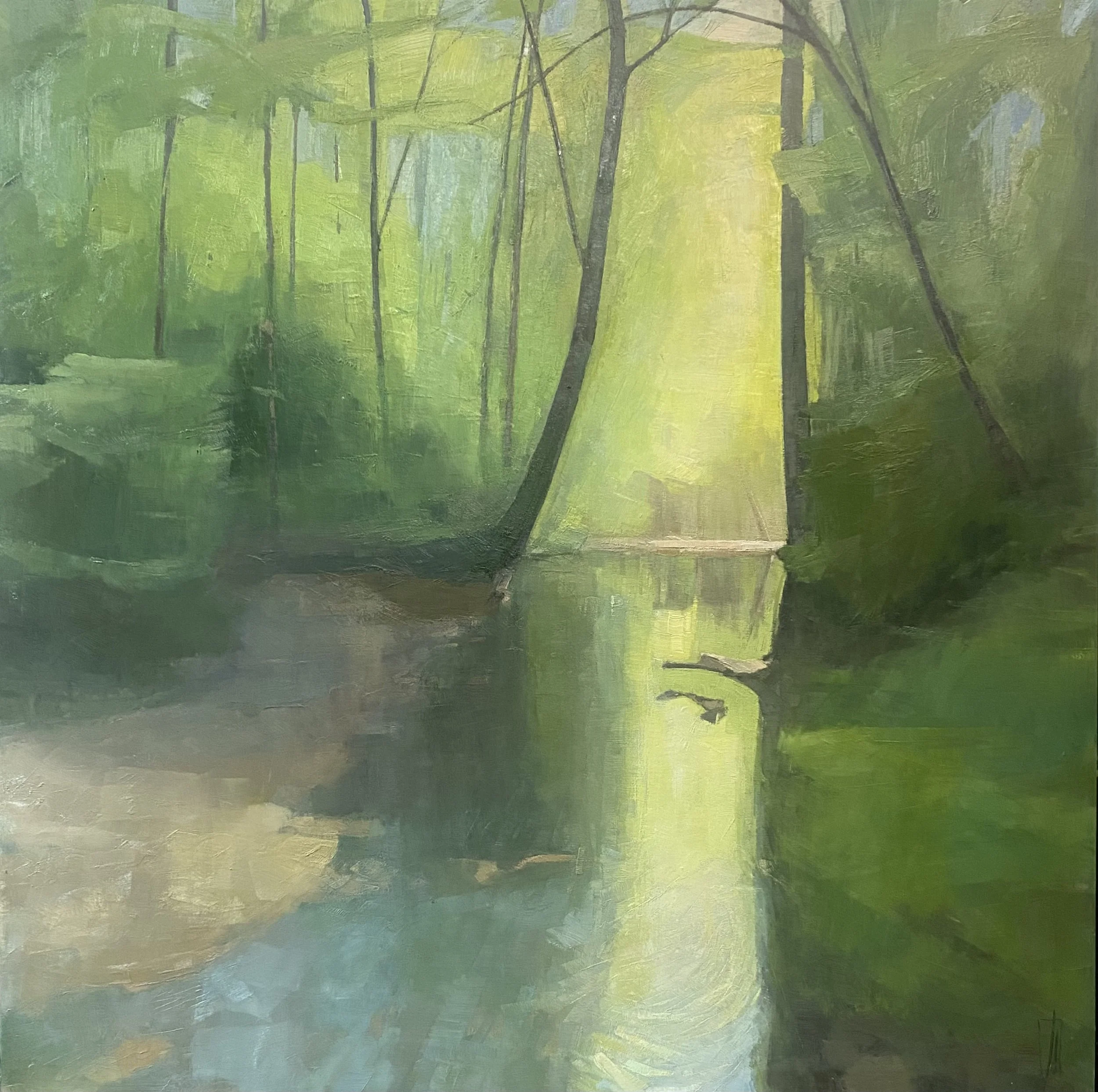   Open Door  30 × 30 oil, cold wax on cradled wood panel  Alpers Fine Art 