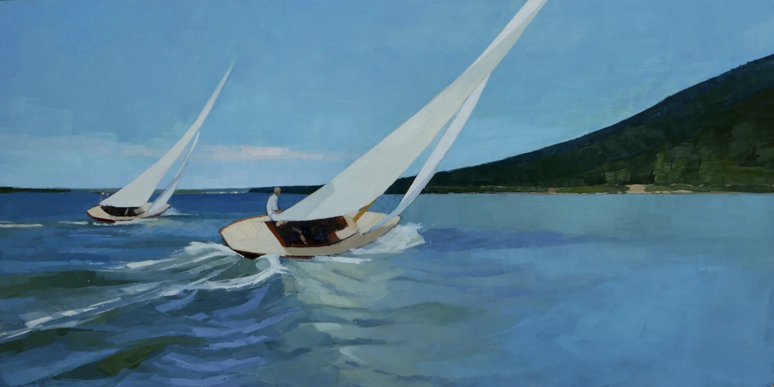   Waterlines  36 × 18 oil on cradled wood panel 