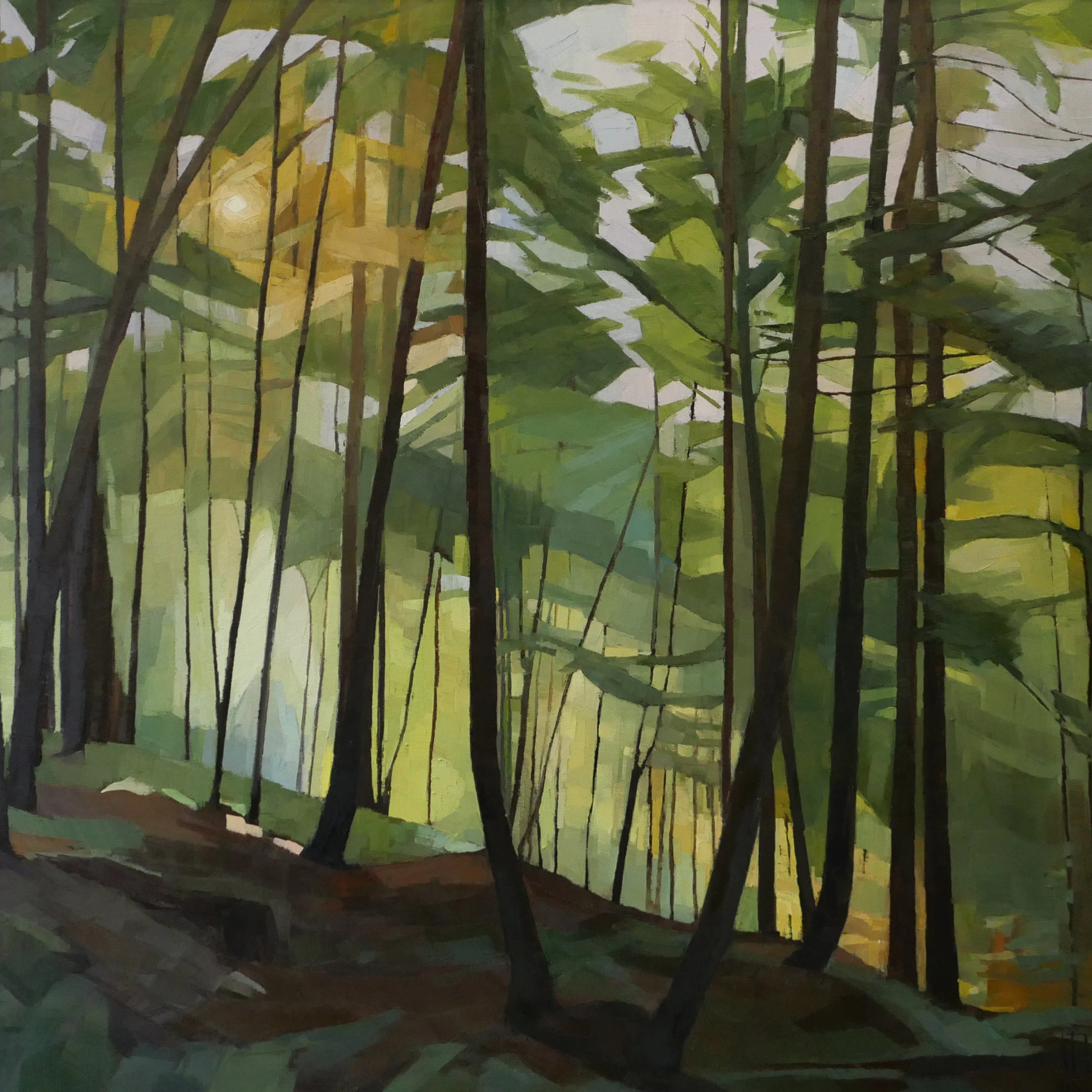   Hillside  30 × 30 oil on cradled wood panel 