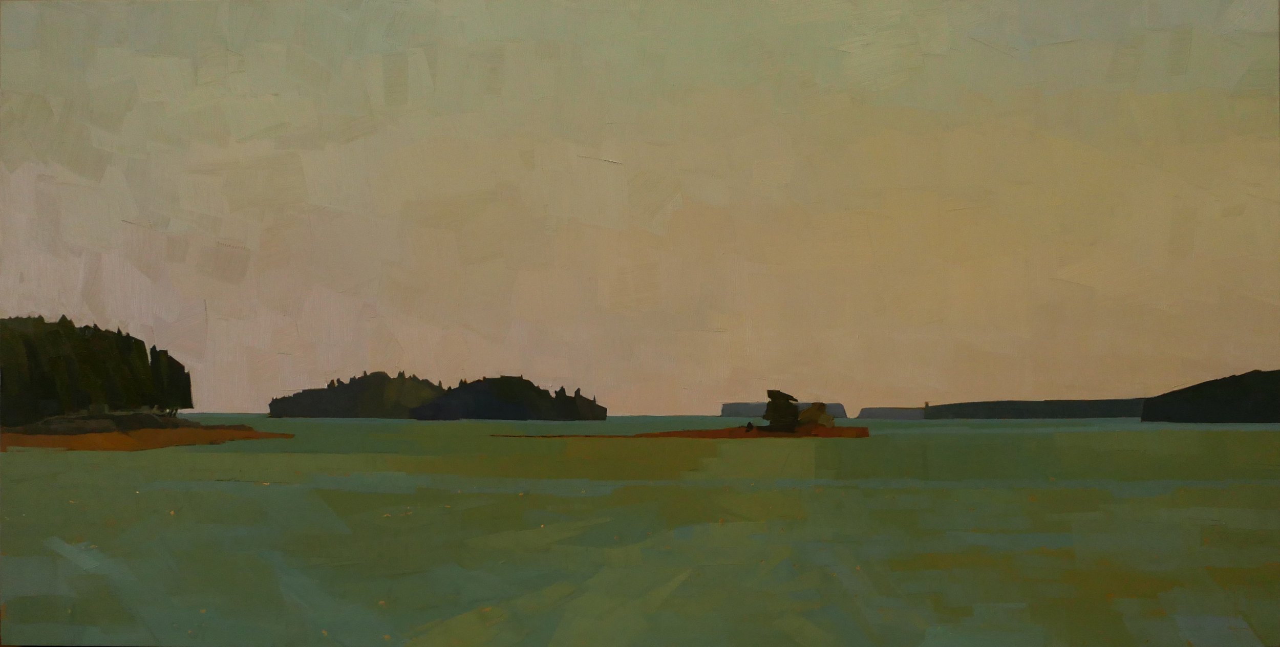   Aquamarine  36 × 12 oil and gold on canvas 