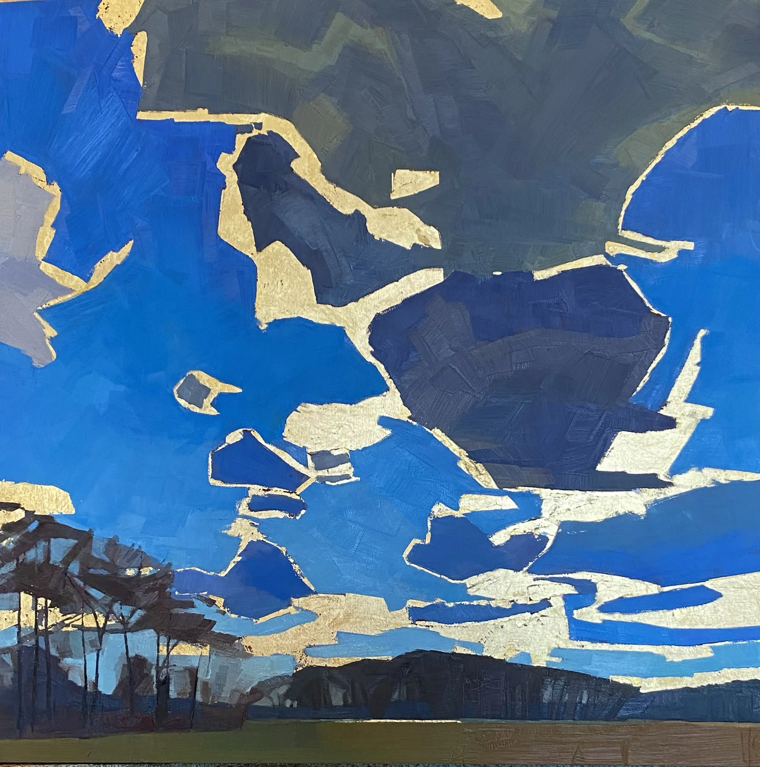   Cloudscape  24 × 24 oil, 24k gold on cradled wood panel    Islesford Artists Gallery 