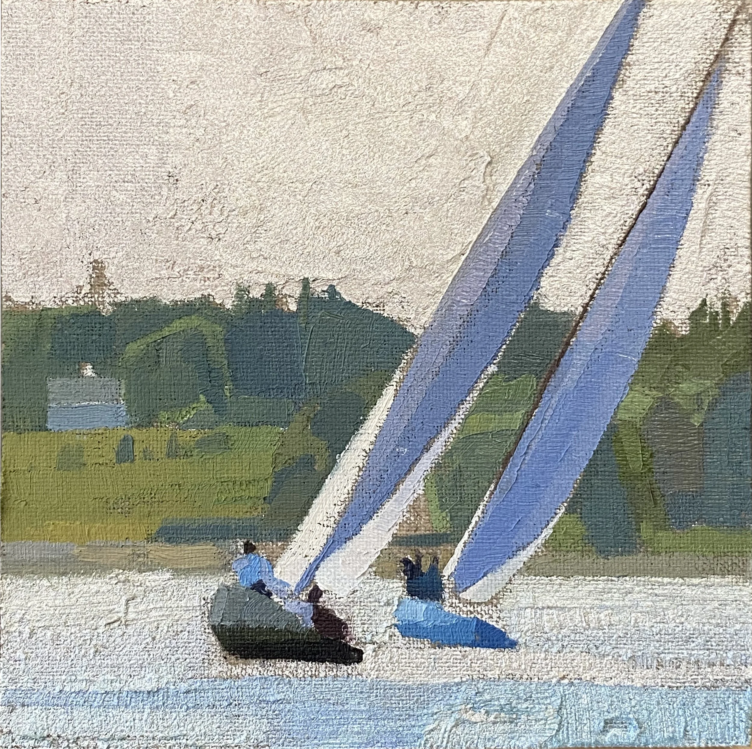   Toward Manset  5 × 5 oil, interference oil on cradled linen panel   