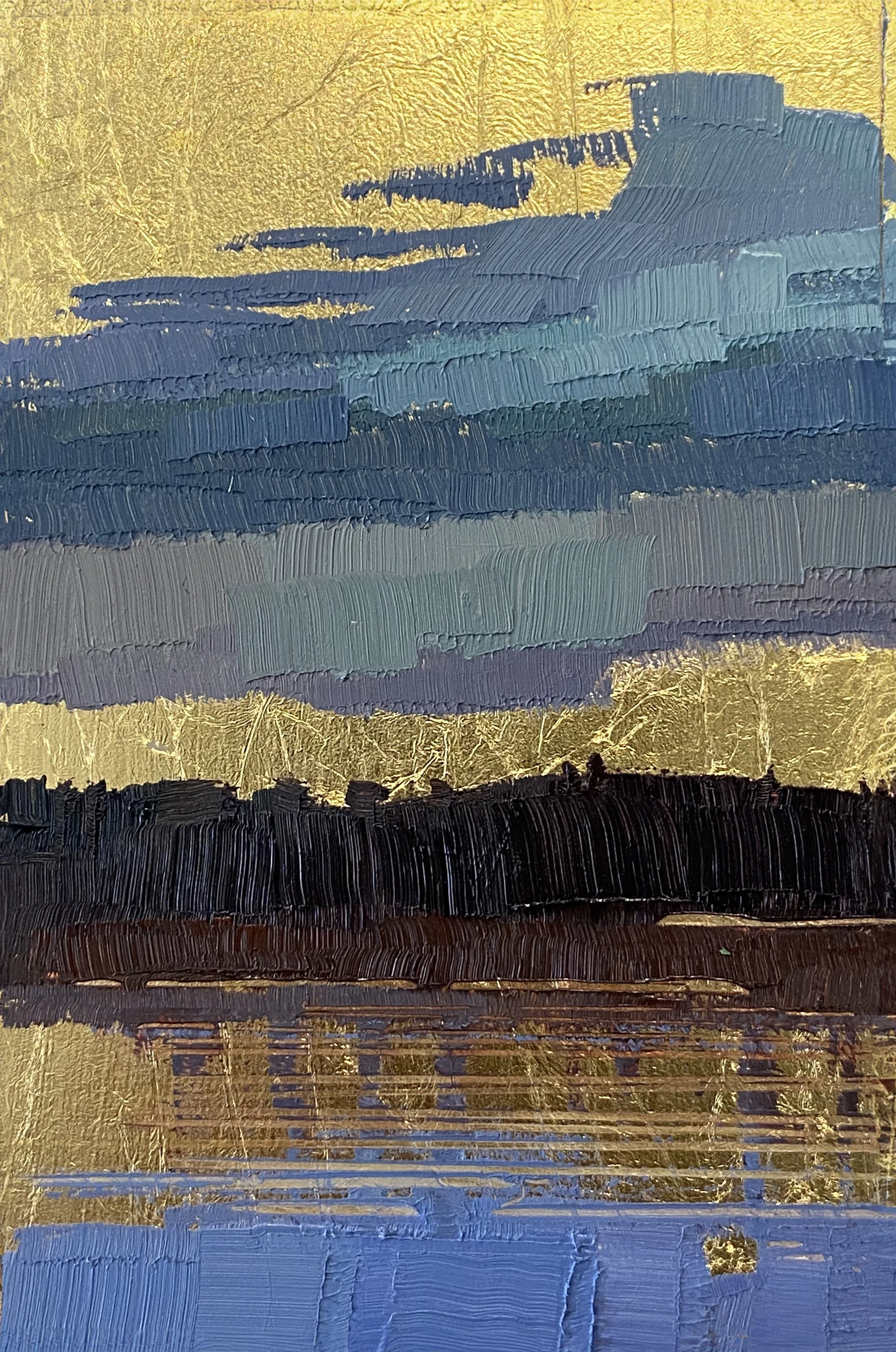   Cloud Stack  4 × 6 oil, 24k gold on cradled wood panel  