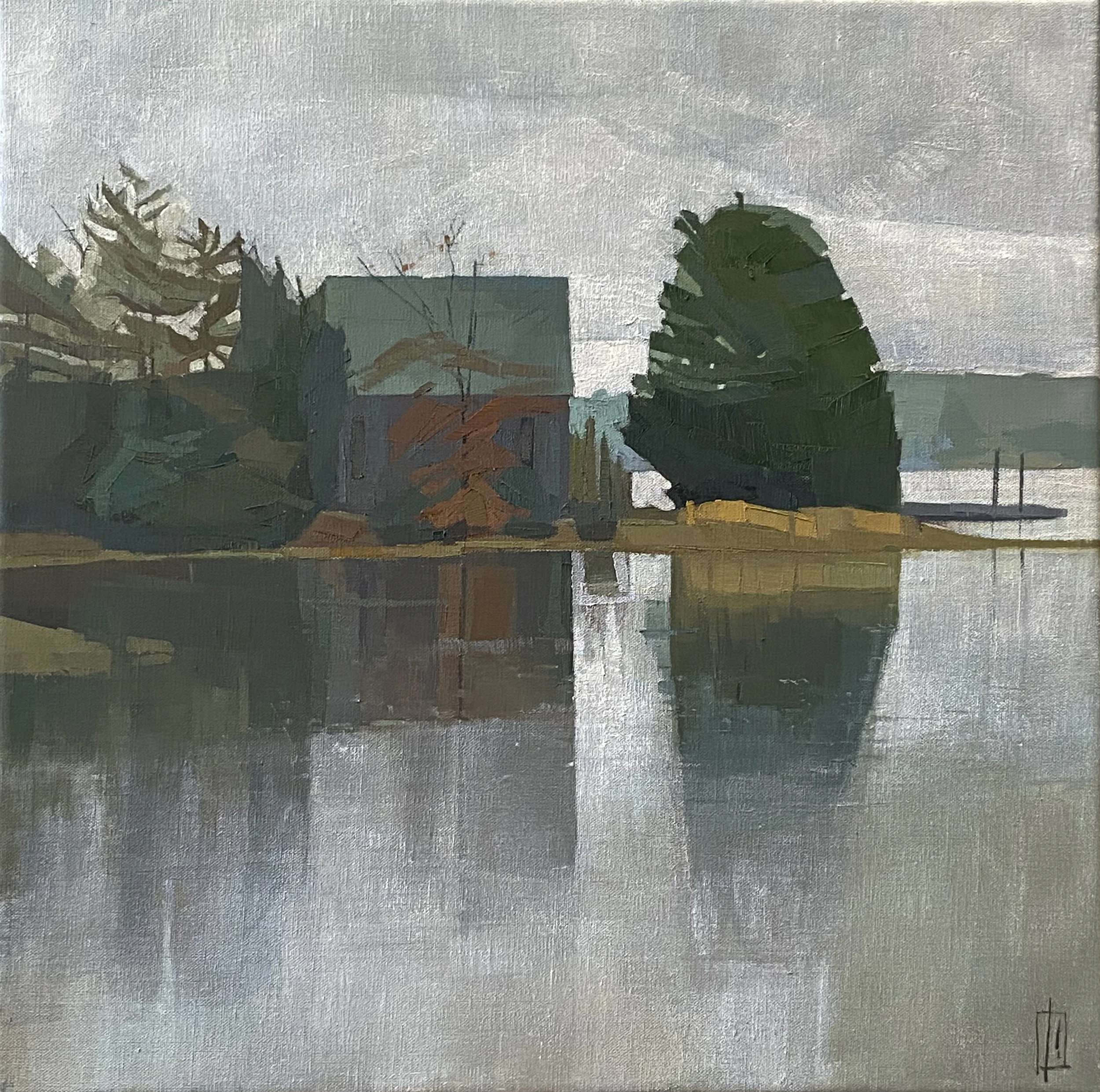   Quiet Rain  20 × 20 oil, interference oil 
