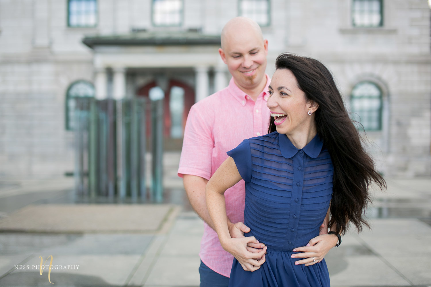 Adelina & Dan Engagement Photos Old Port Montreal with white dog By Ness Photography Wedding and Engagement Photographer 115.jpg