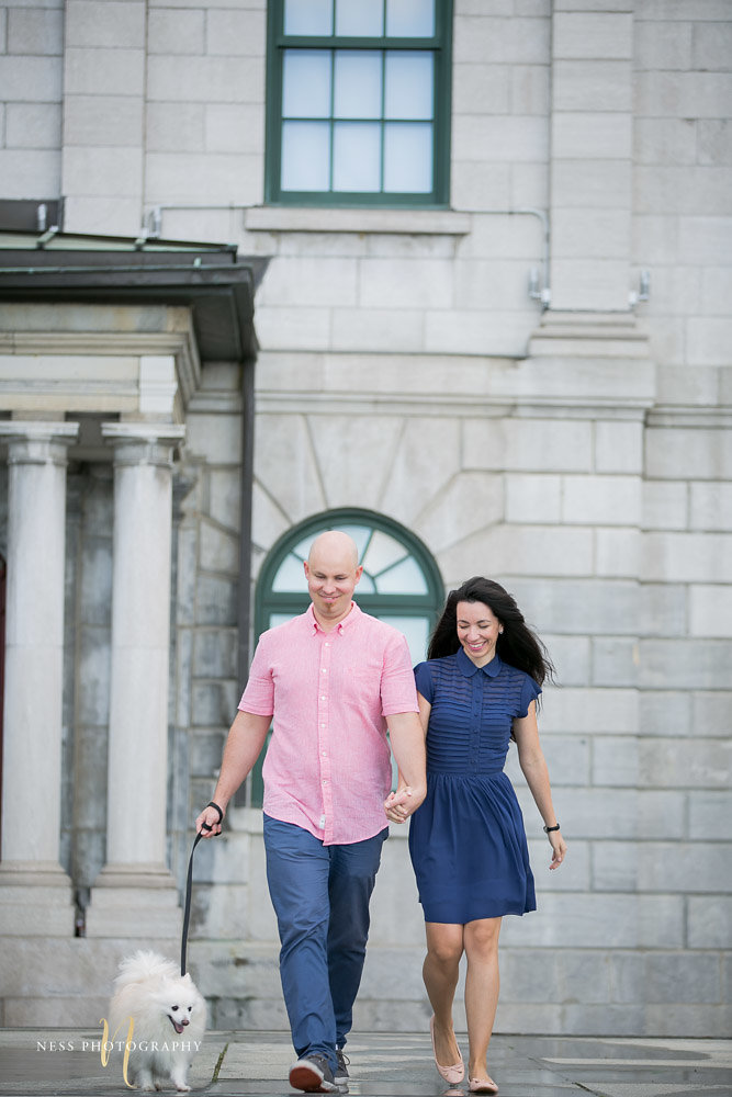 Adelina & Dan Engagement Photos Old Port Montreal with white dog By Ness Photography Wedding and Engagement Photographer 125.jpg