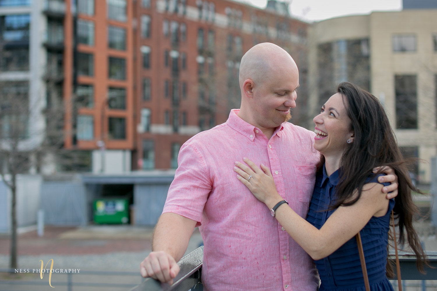 Adelina & Dan Engagement Photos Old Port Montreal with white dog By Ness Photography Wedding and Engagement Photographer 11.jpg