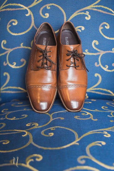 groom brown leather shoes at Wedding at Forest and Stream club by Ness Photography