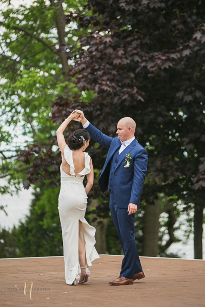 bride and groom dancing at wedding at Wedding at Forest and Stream club by Ness Photography