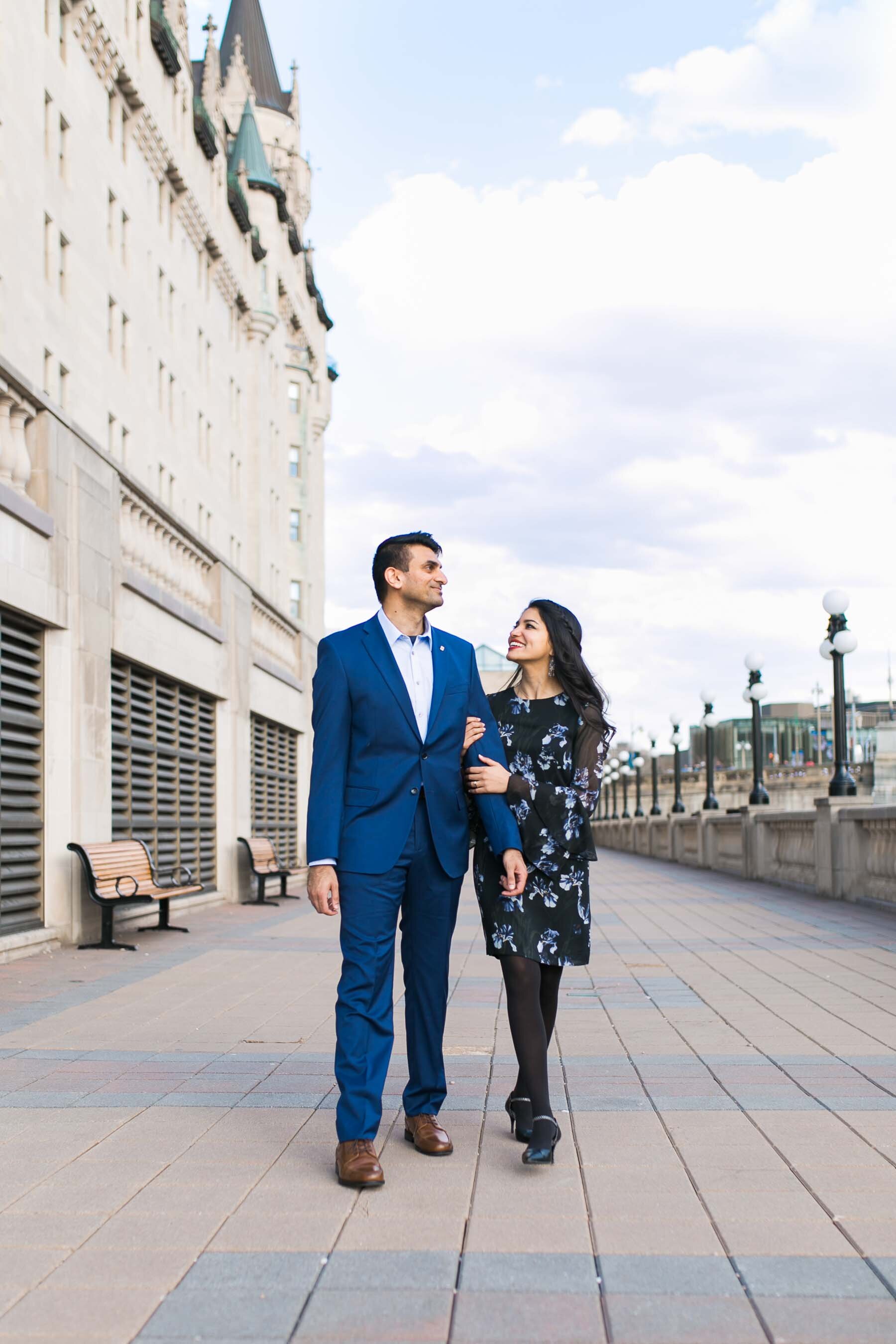 Engagement Photoshoot At Chateau Laurier &amp; Major’s Hill Park in Downtown Ottawa