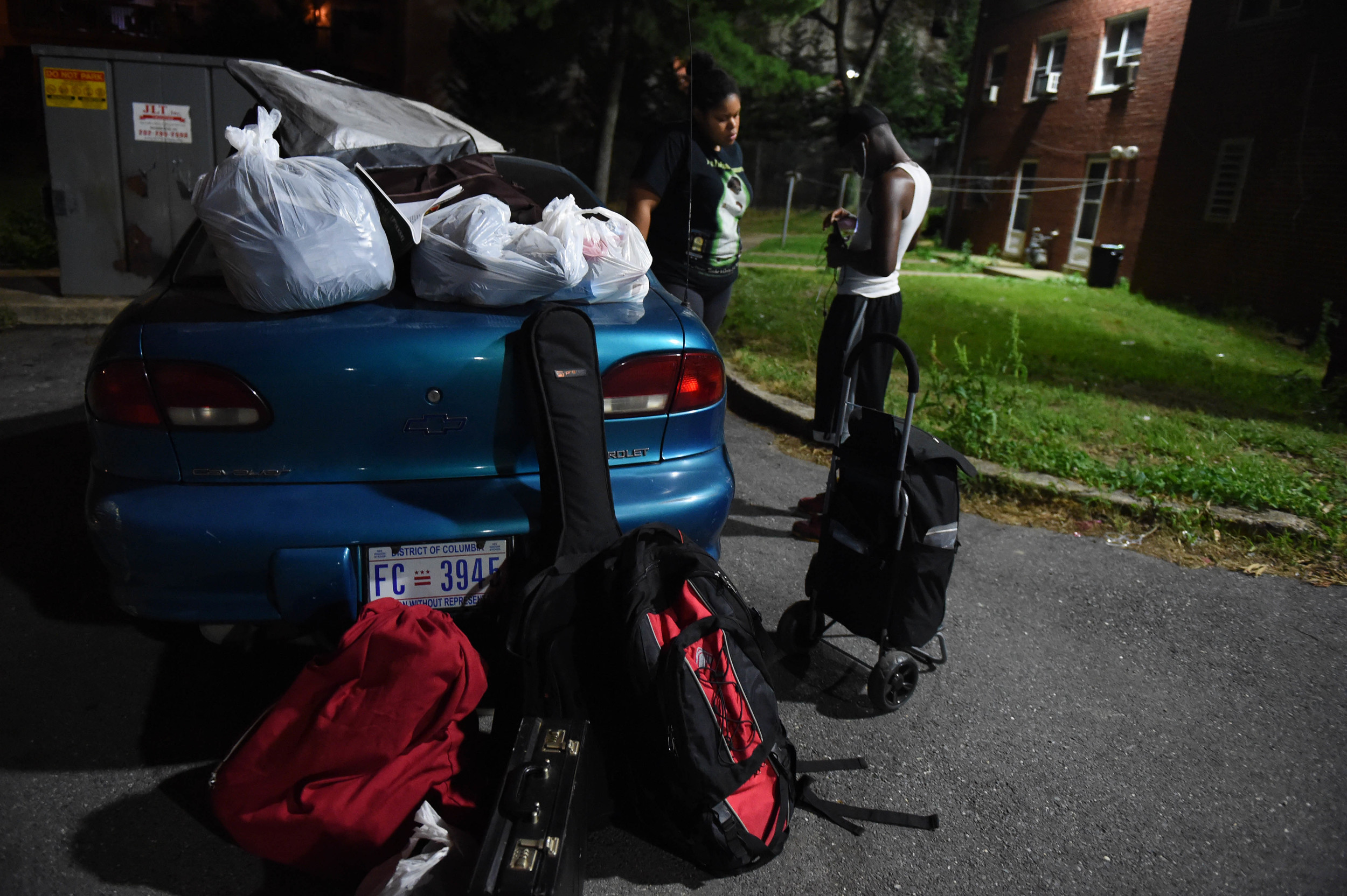  Millden and his girlfriend stands outside of his grandmother's home after he was forced to move out Tuesday, June 14, 2016. He has always had a troubling relationship with his family.&nbsp; 