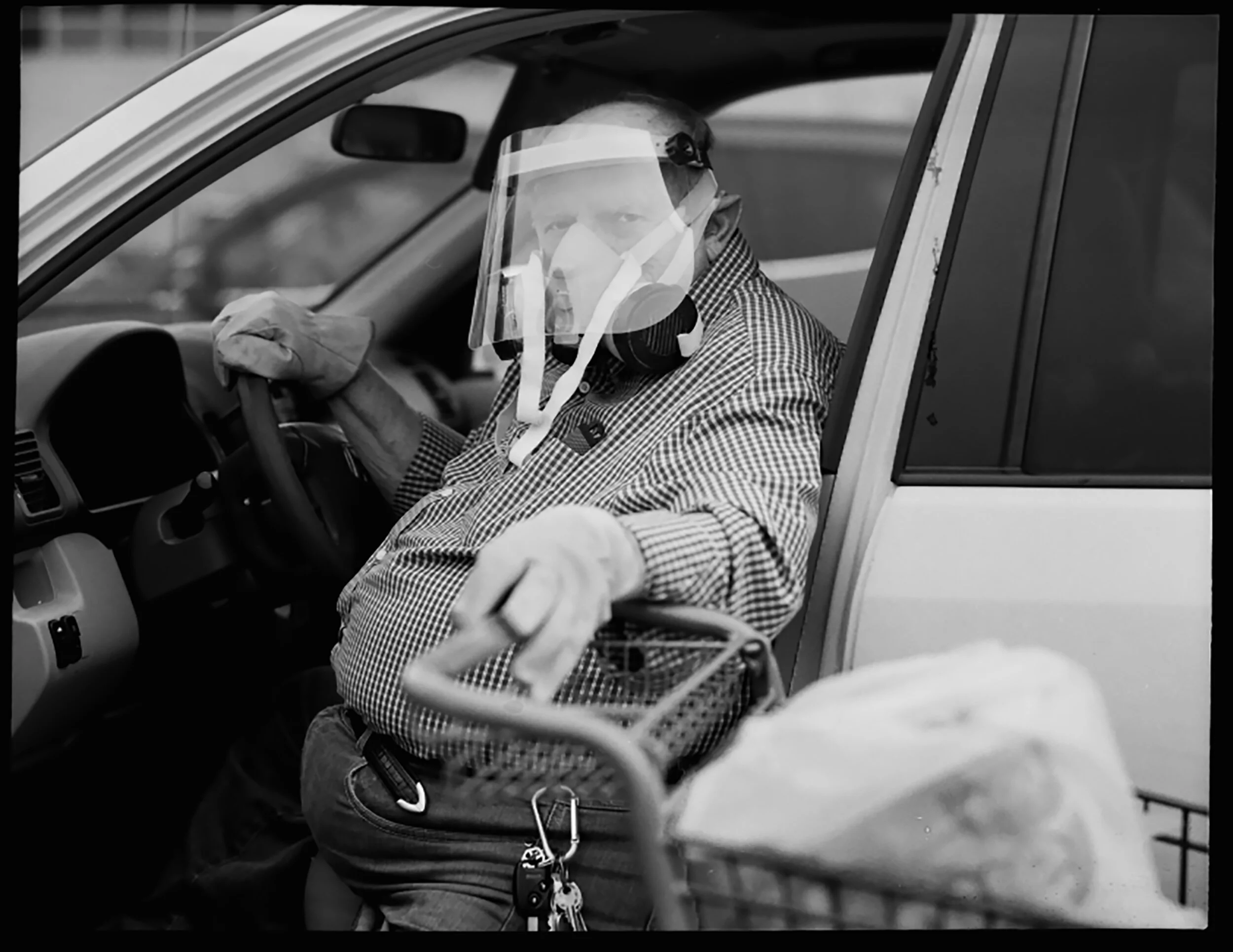  Bob Bower, 79, wears a painters mask to protect himself outside of HEB grocery store in Harker Heights, Tx on Friday, April 10, 2020. The Center for Disease Control and Prevention reports that older adults seem to be at higher risk for developing more serious complications from COVID-19 illness. 