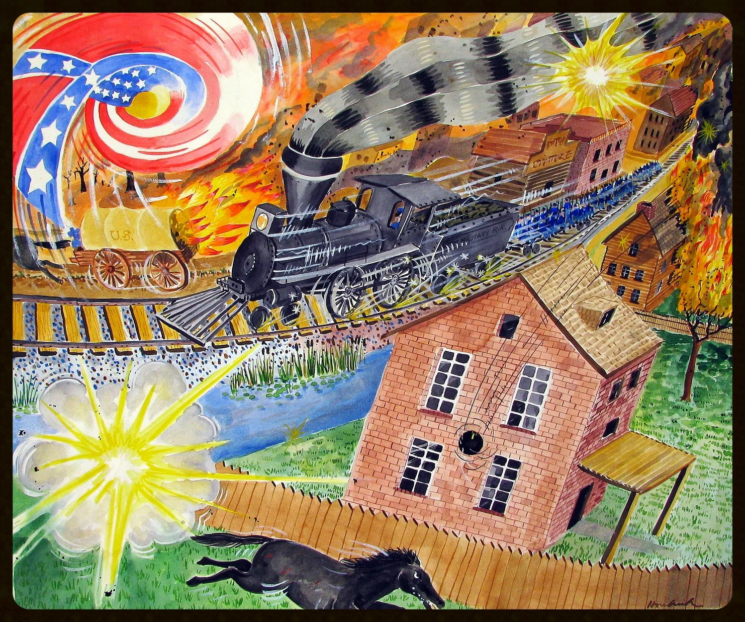   Last Train from Atlanta III    22x27  