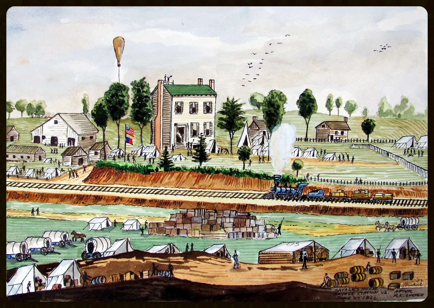   Savage Station Va. &nbsp;June 27, 1862    (after R.K.Sneden)  
