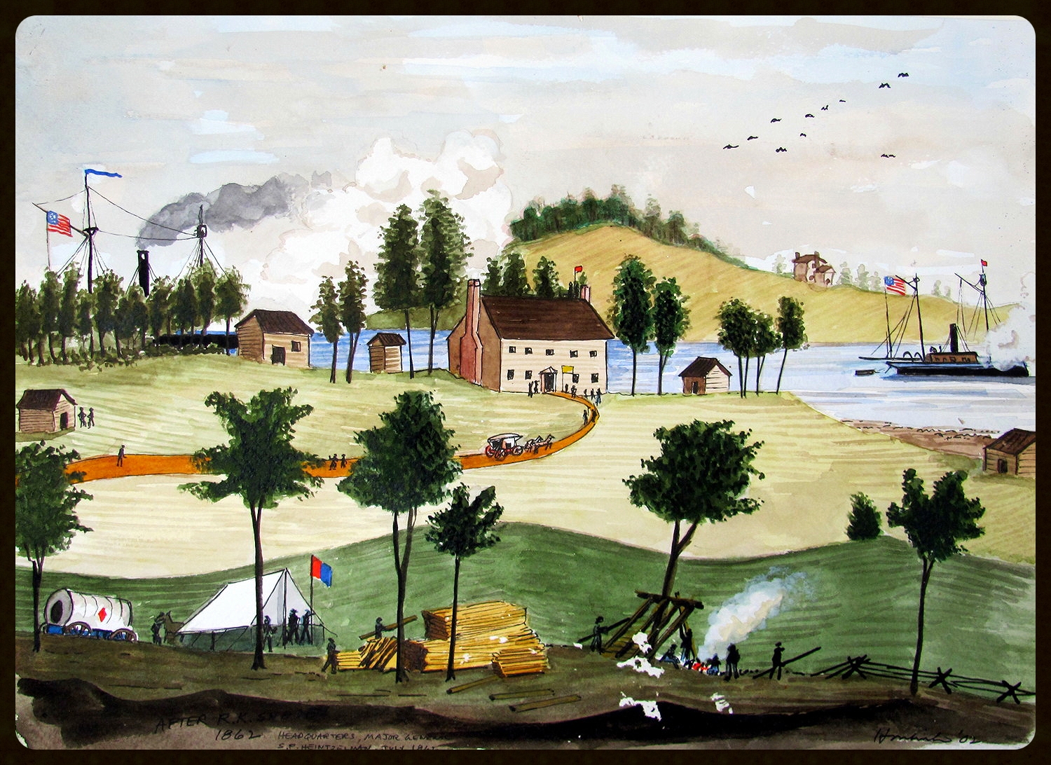   HDQRTS. Major General S.F. Heint z elman, July 1862    (after R. K. Sneden)  